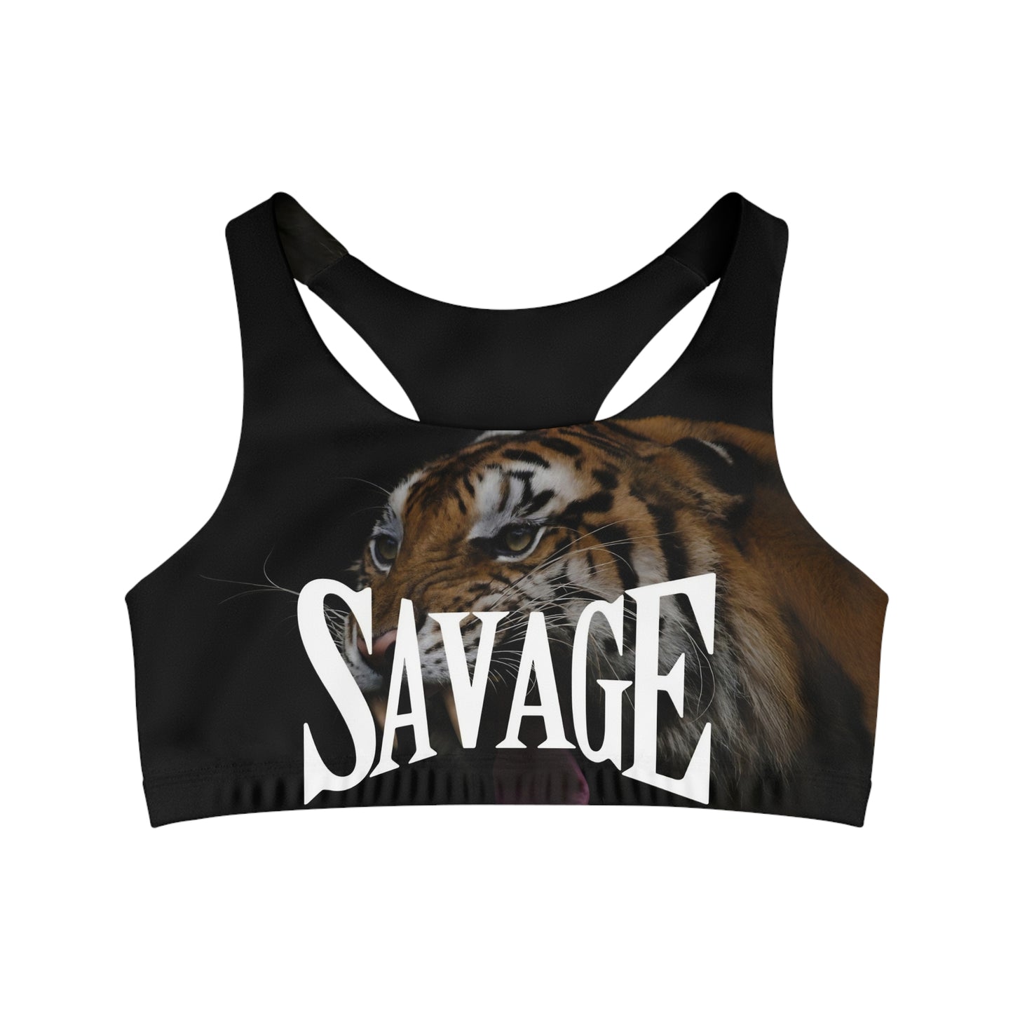 Savage Tiger Seamless Sports Bra - Fierce Activewear for Fitness Enthusiasts