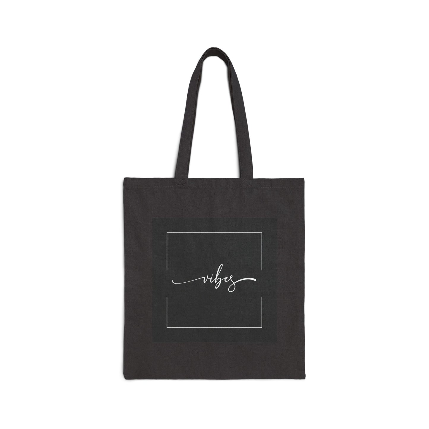 Minimalist 'Vibes' Cotton Canvas Tote Bag for Everyday Use