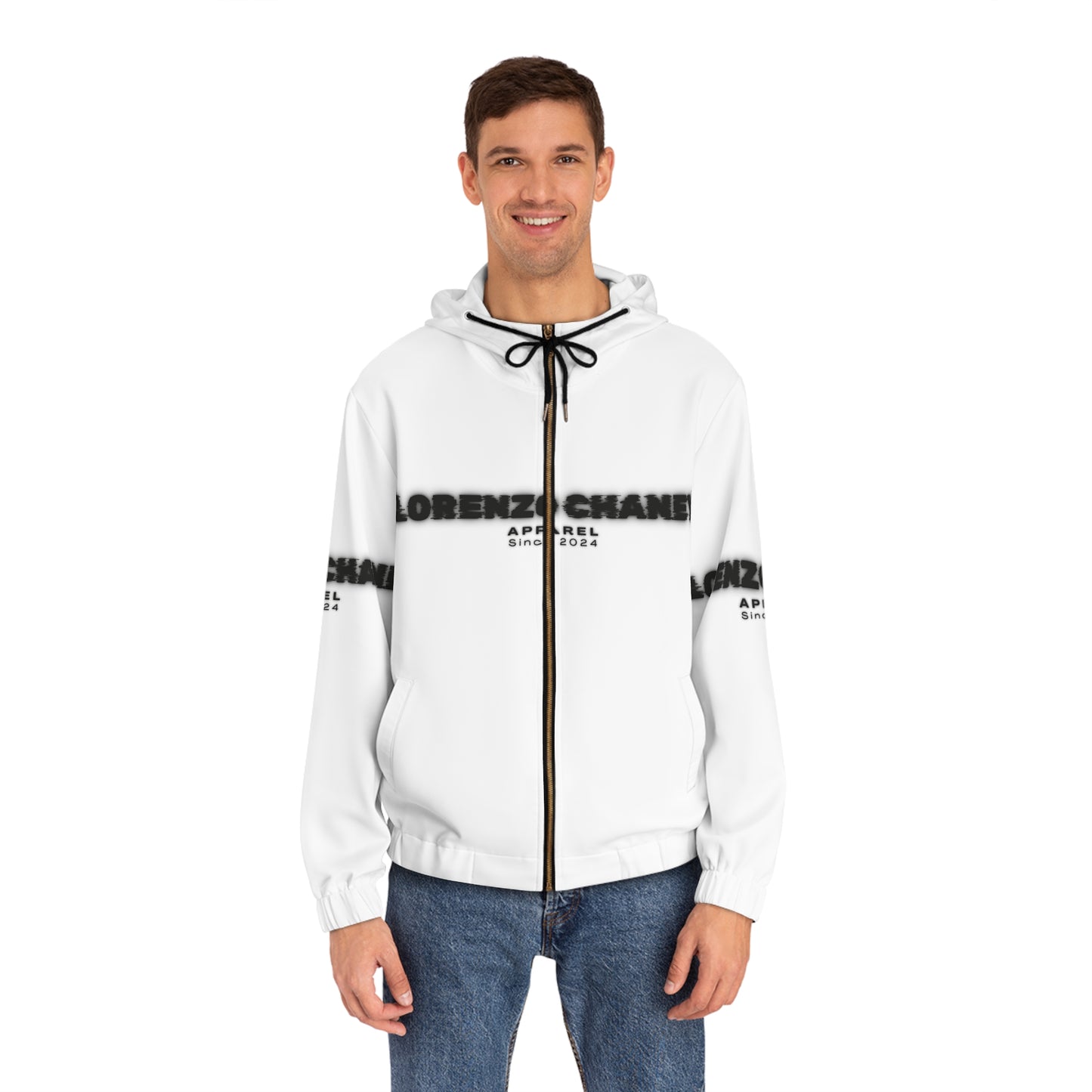 Lorenzo Chaney Men's Full-Zip Hoodie - Modern Streetwear with Bold Logo for Everyday Comfort