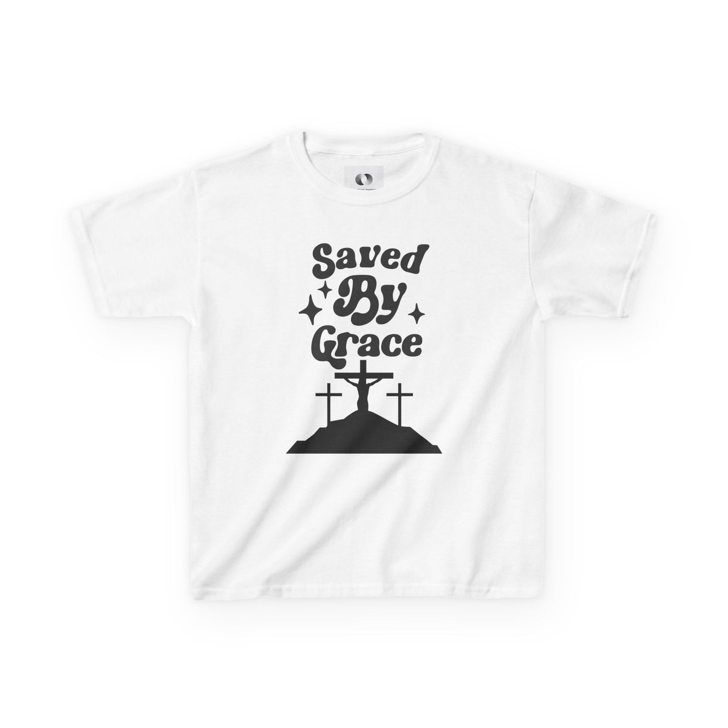 Kids Heavy Cotton™ Tee - 'Saved By Grace' Christian T-Shirt