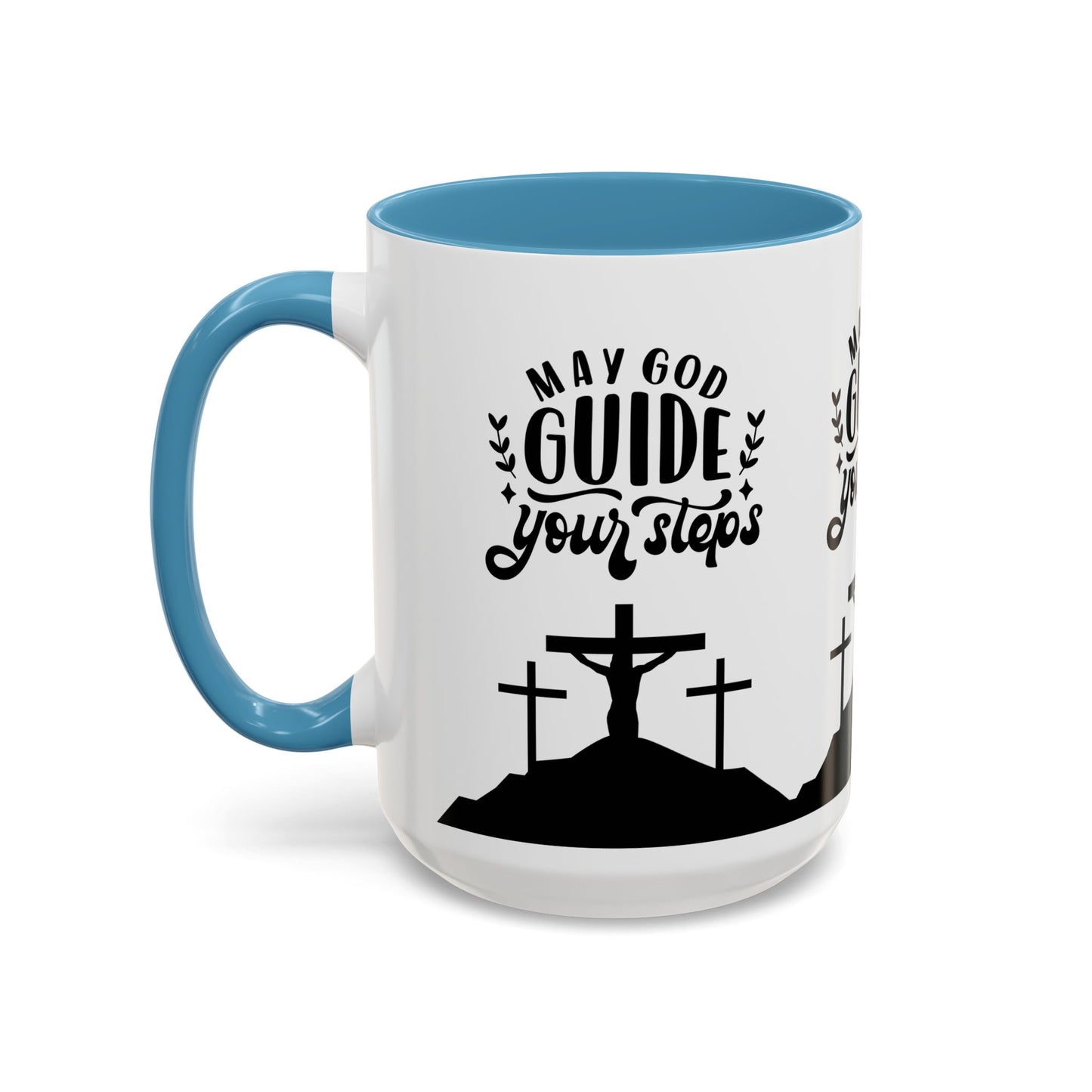 Inspirational Accent Coffee Mug - "May God Guide Your Steps" - Perfect for Faith & Hope