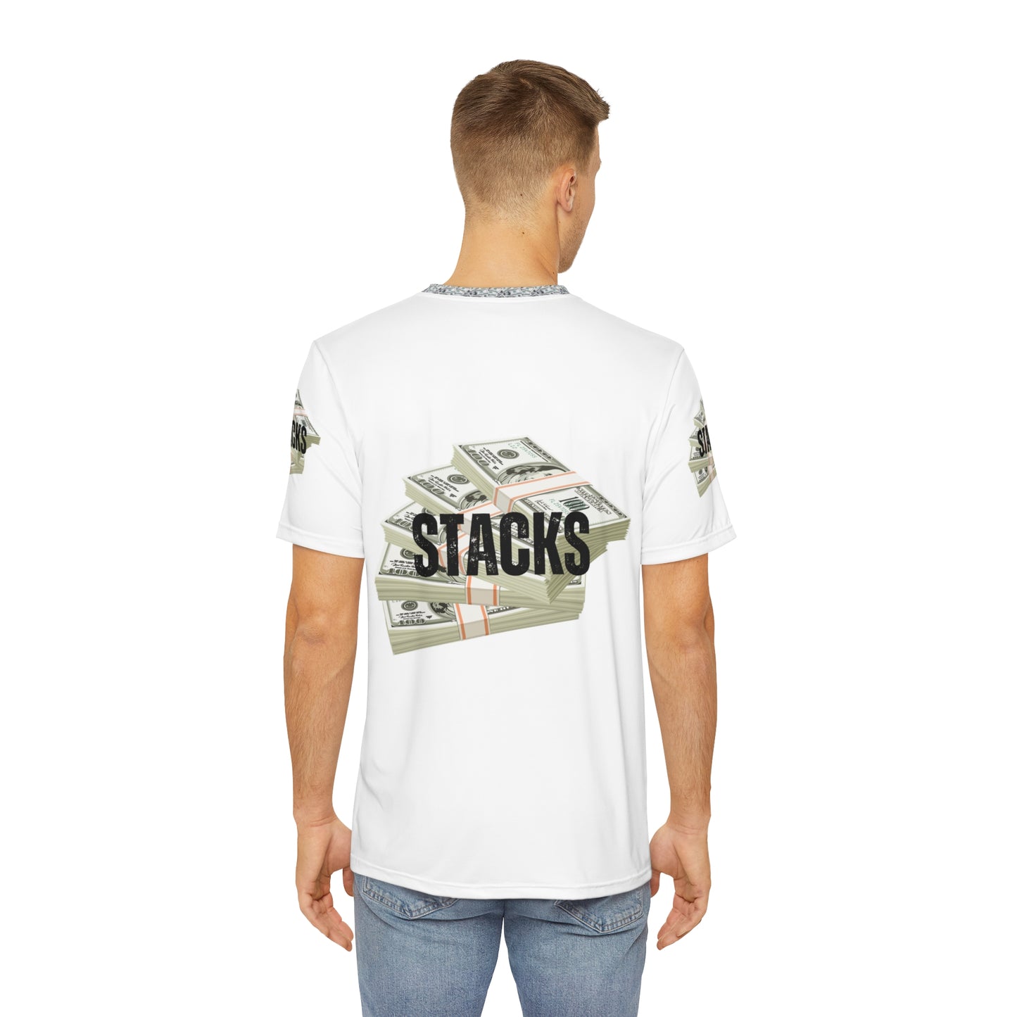 Men's Money Stacks Tee - Premium Polyester T-Shirt for Trendsetters