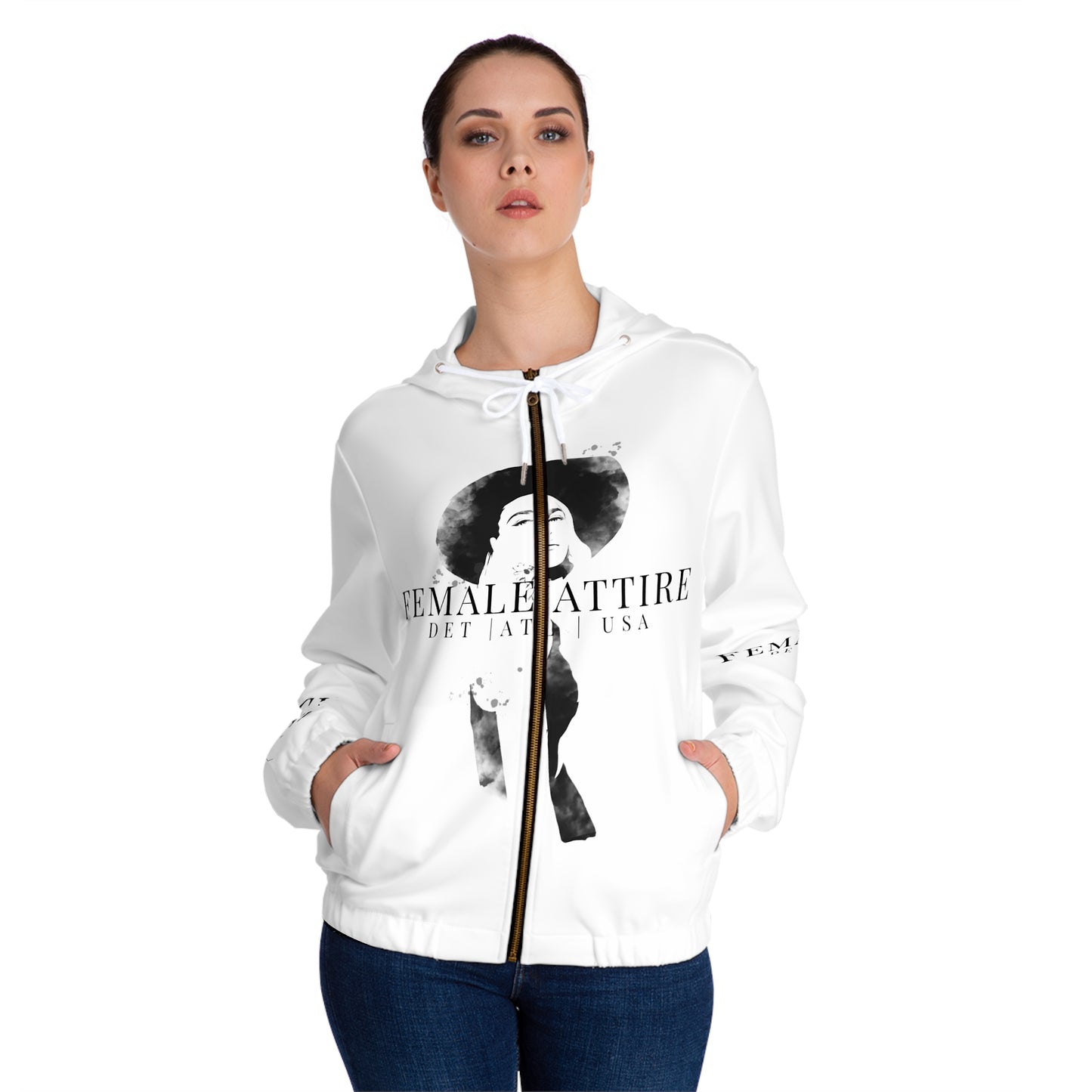 Empowered Women’s Full-Zip Hoodie - Bold Statement Apparel for Modern Women