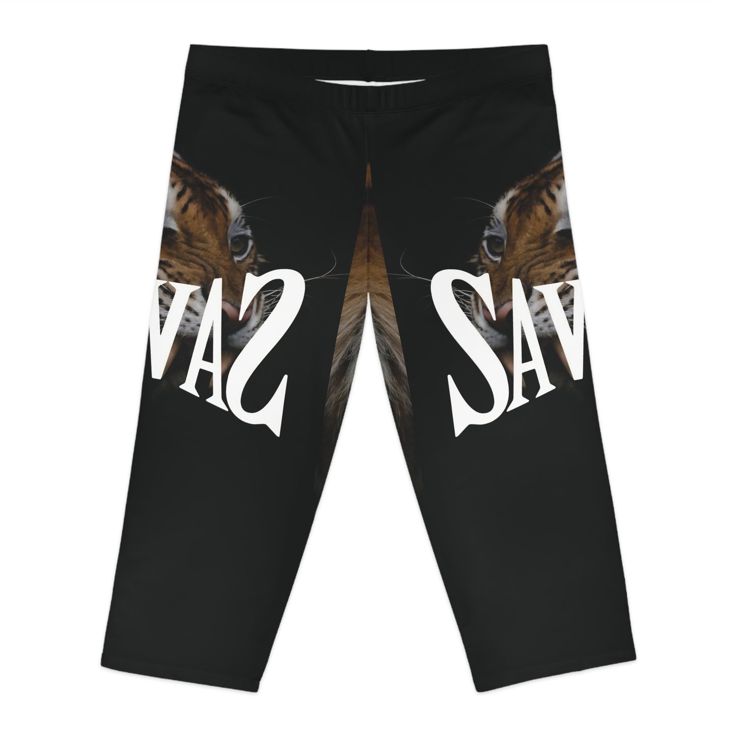 Savage Tiger Print Women's Capri Leggings - Fierce Athleisure Wear