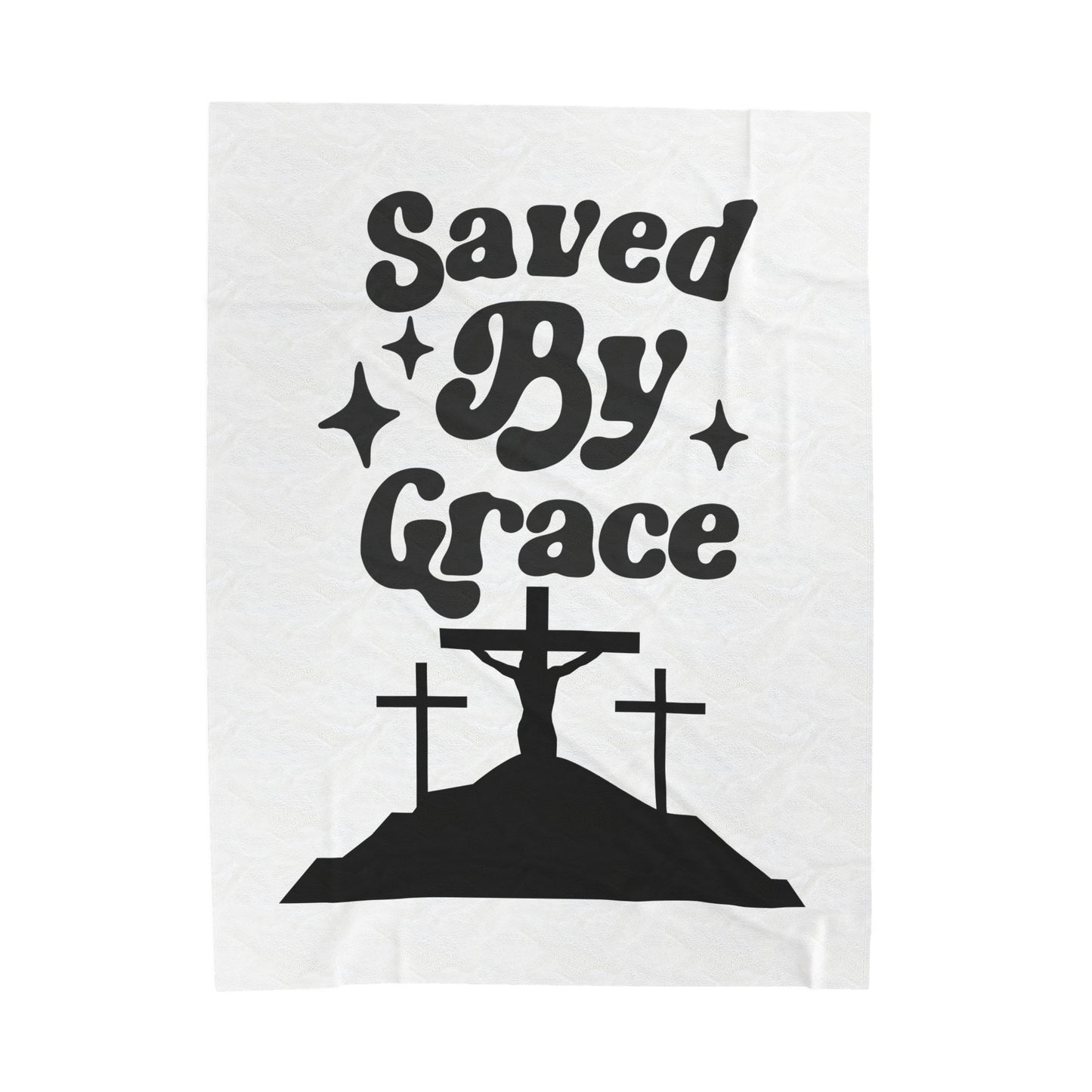 Saved By Grace Velveteen Plush Blanket - Cozy Christian Home Decor