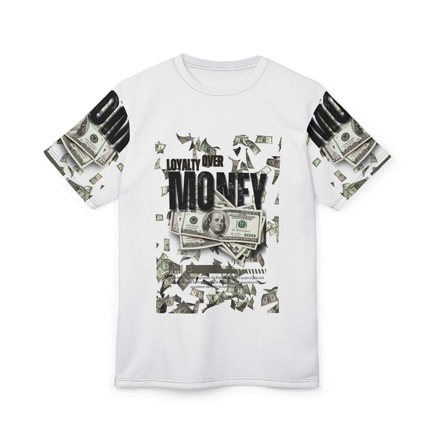 Loyalty Over Money Unisex Cut & Sew Tee - Streetwear Graphic Tee for Money Lovers