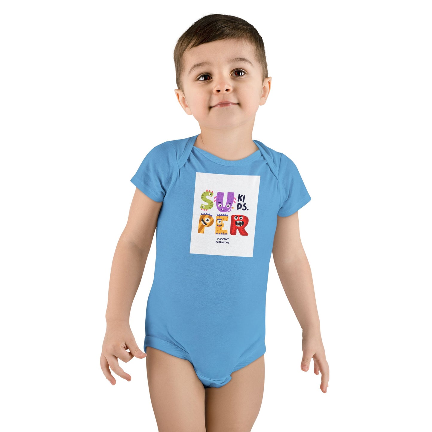 Super Cool Kids Short Sleeve Baby Onesie - Fun, Colorful Baby Apparel