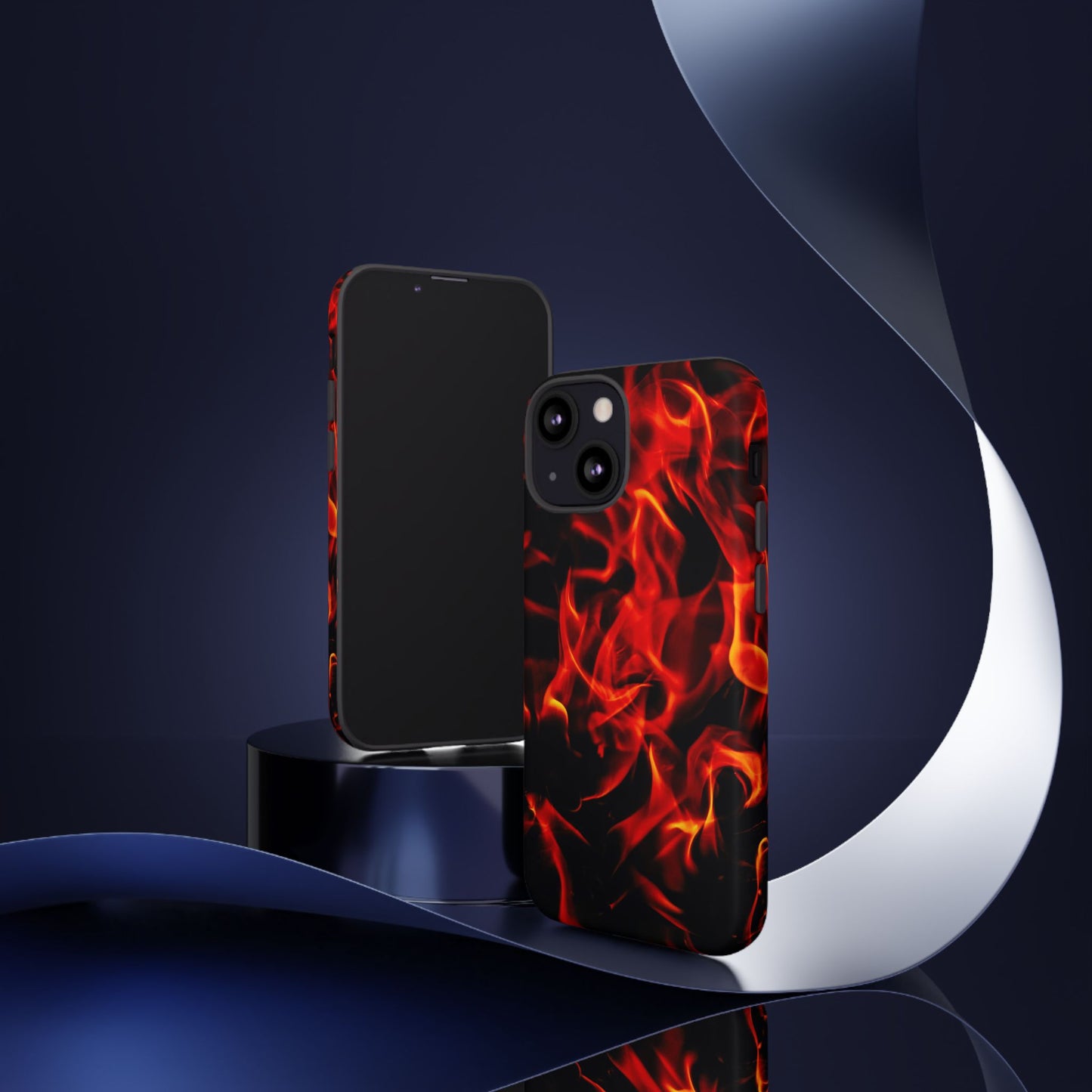 Fire Design Tough Phone Case - Bold Protection with Fiery Vibes