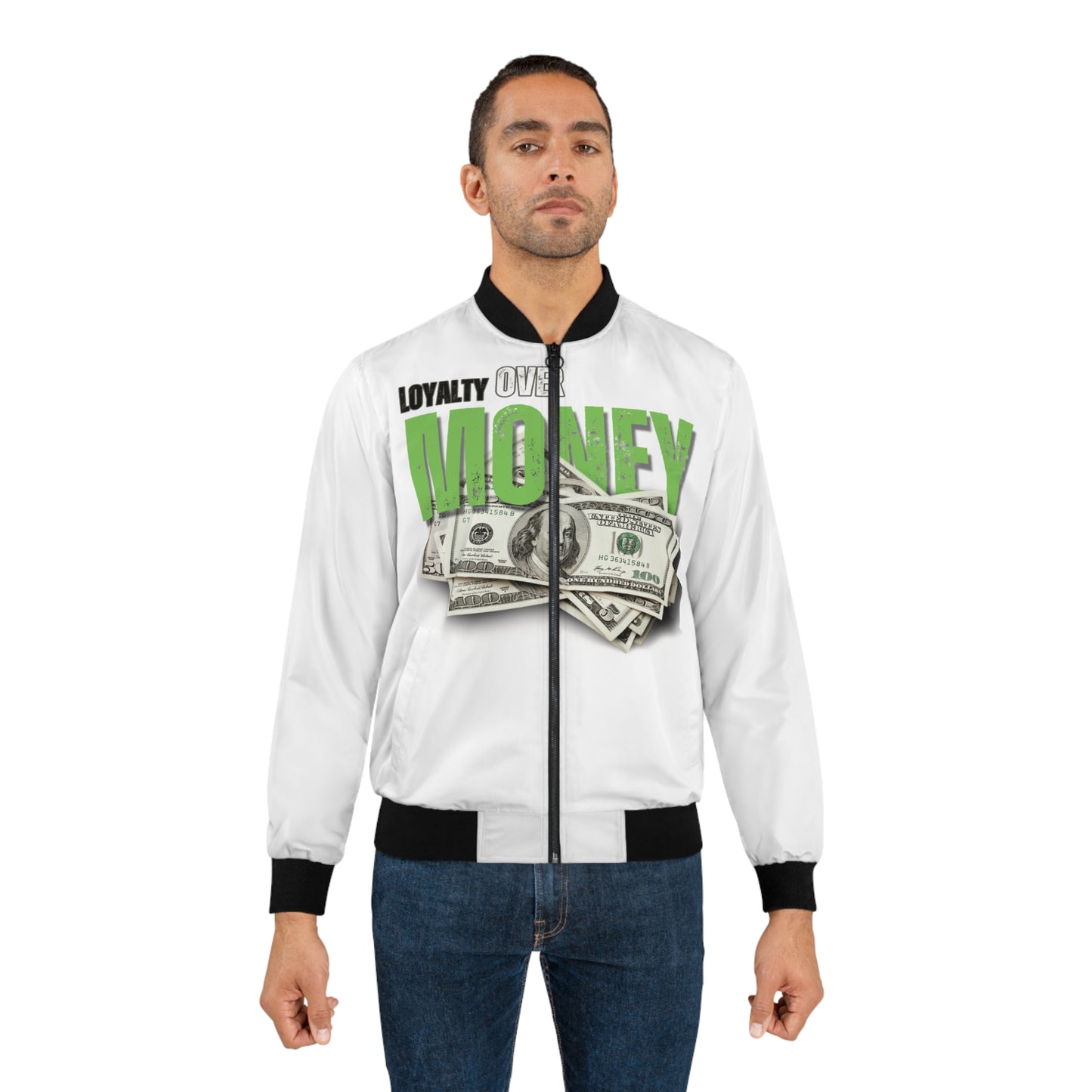 Loyalty Over Money Men's Bomber Jacket - Stylish Streetwear