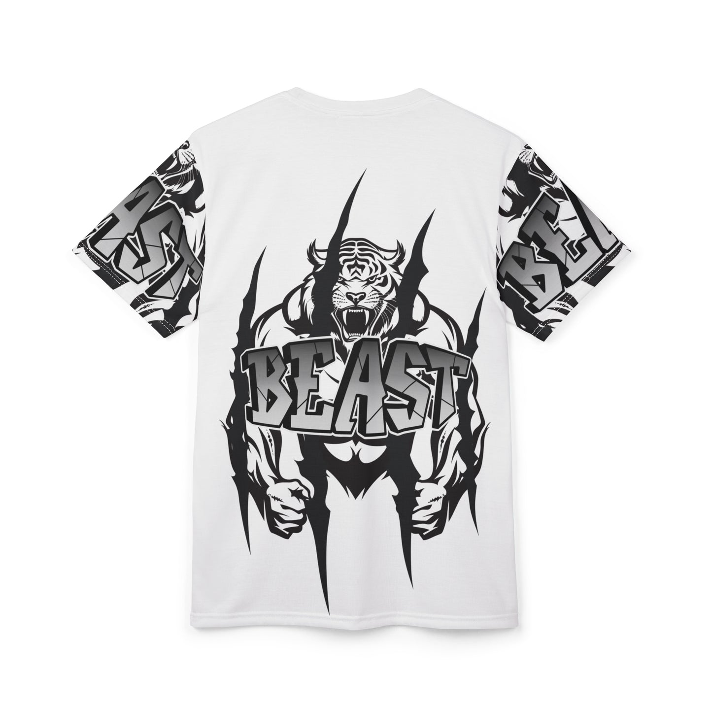 Beast Mode Unisex Cut & Sew Tee - Fierce Tiger Graphic for Fitness Enthusiasts