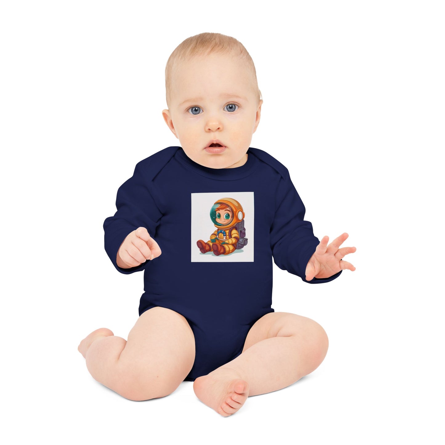 Cute Astronaut Baby Long-Sleeve Organic Bodysuit | Perfect for Newborns and Toddlers