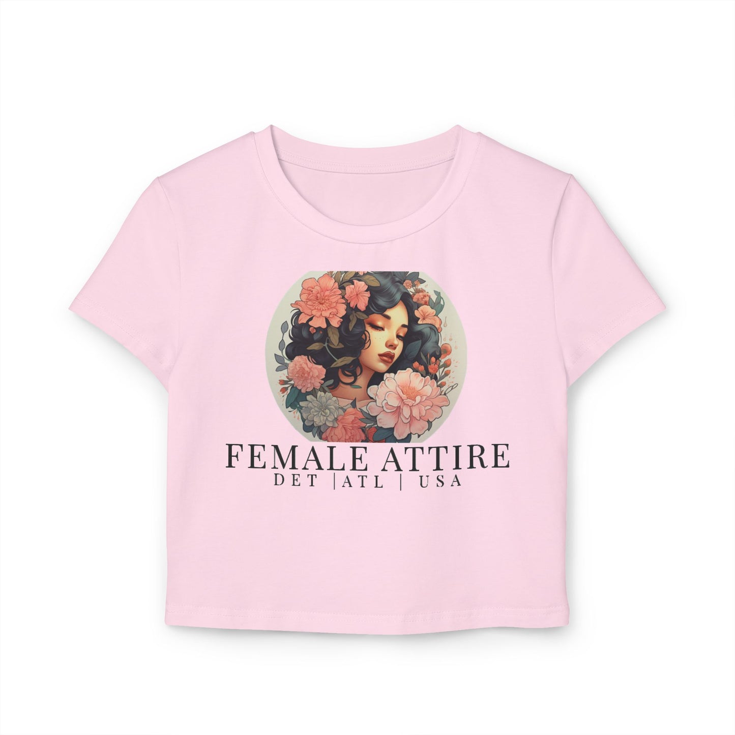 Floral Female Attire Baby Tee - Stylish Women's Crop Top