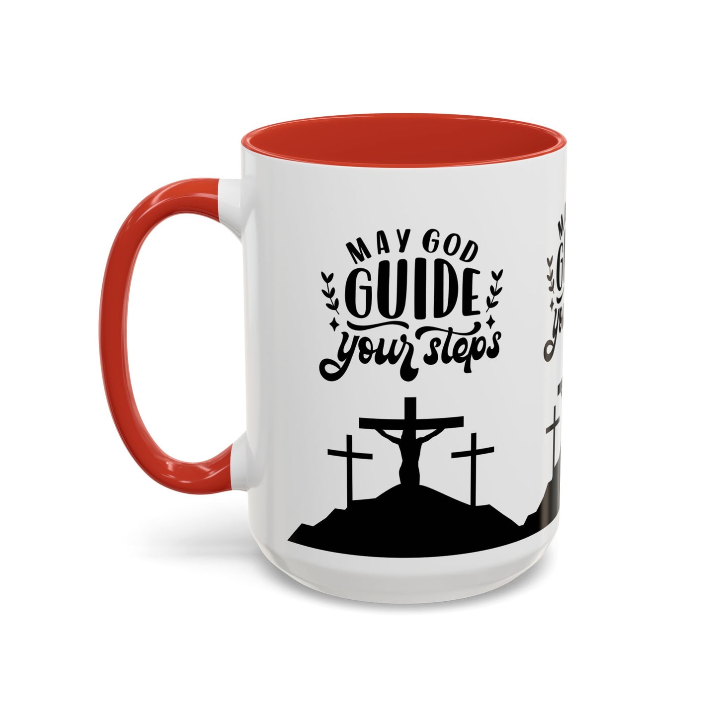 Inspirational Accent Coffee Mug - "May God Guide Your Steps" - Perfect for Faith & Hope