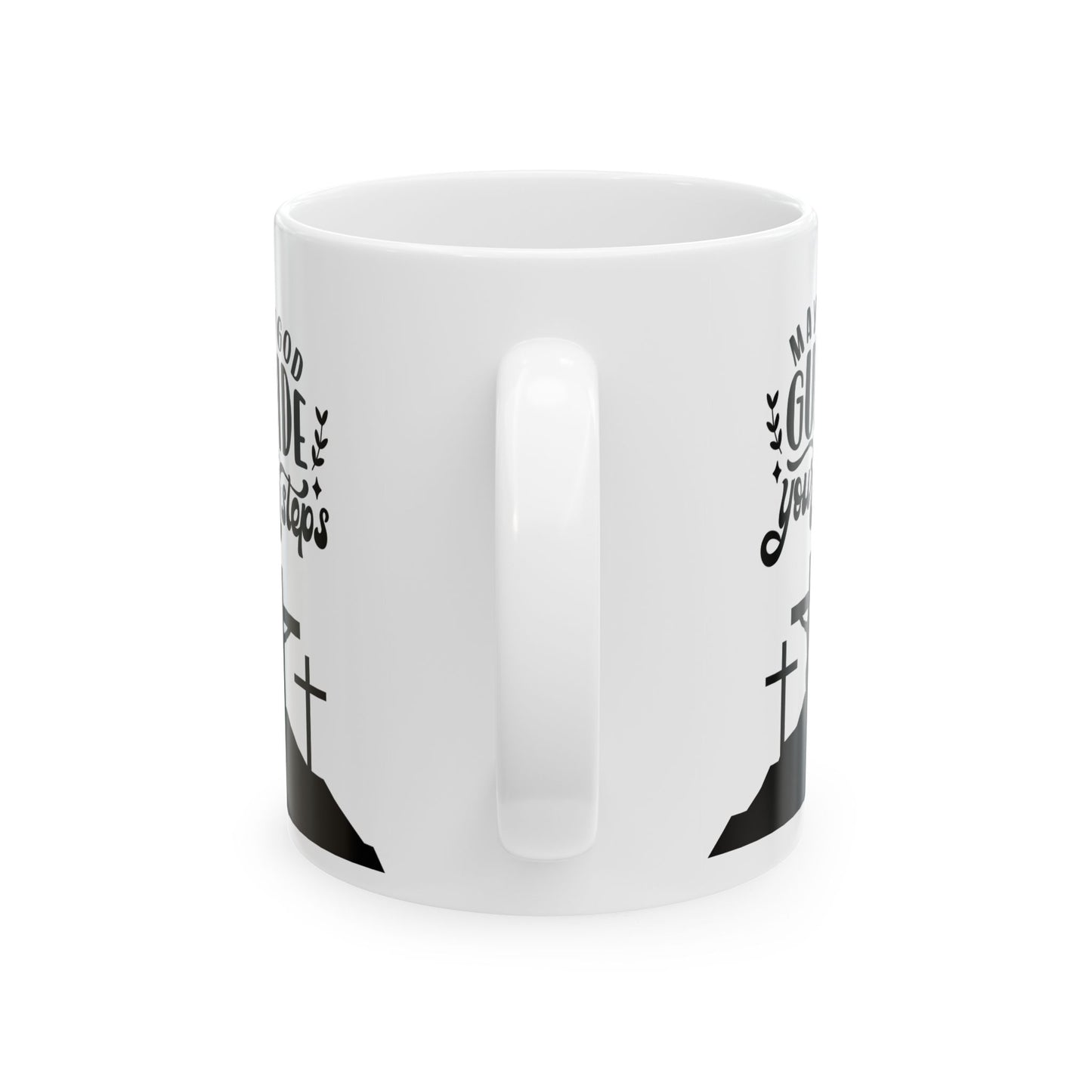 Inspirational Ceramic Mug - "May God Guide Your Steps" - Christian Gift for Faith & Encouragement