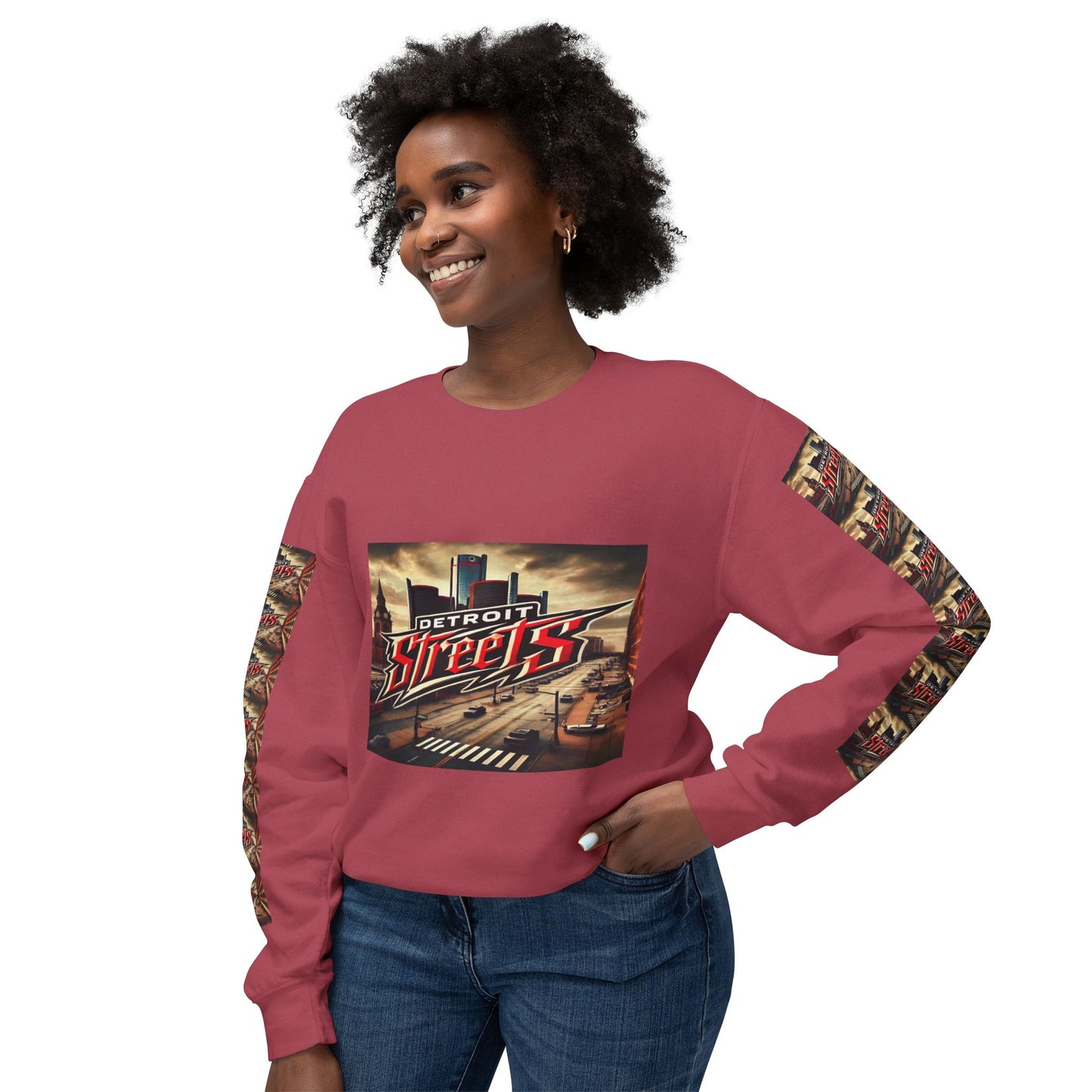 Detroit Streets Graphic Unisex Crewneck Sweatshirt - Lightweight & Stylish