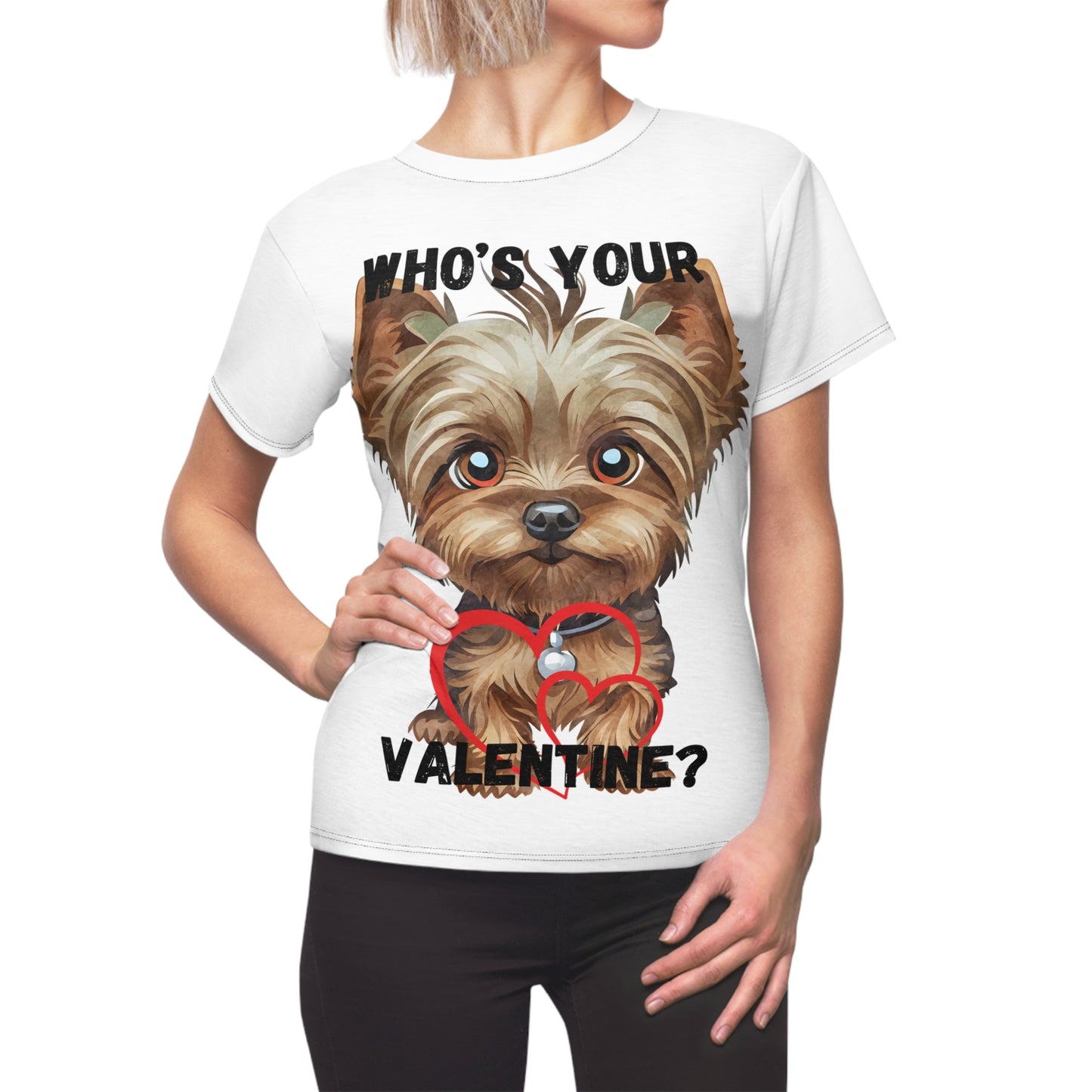 Cute Valentine's Day Women's Dog Lover Tee - 'Who's Your Valentine?'