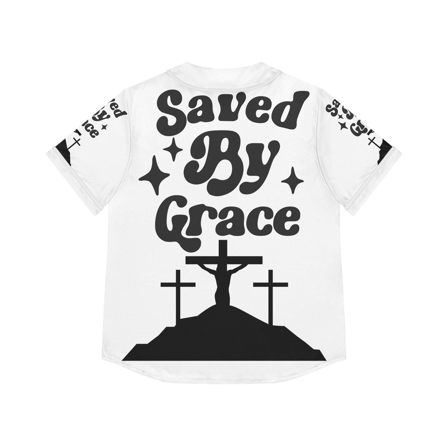 Saved By Grace Women's Baseball Jersey (AOP)