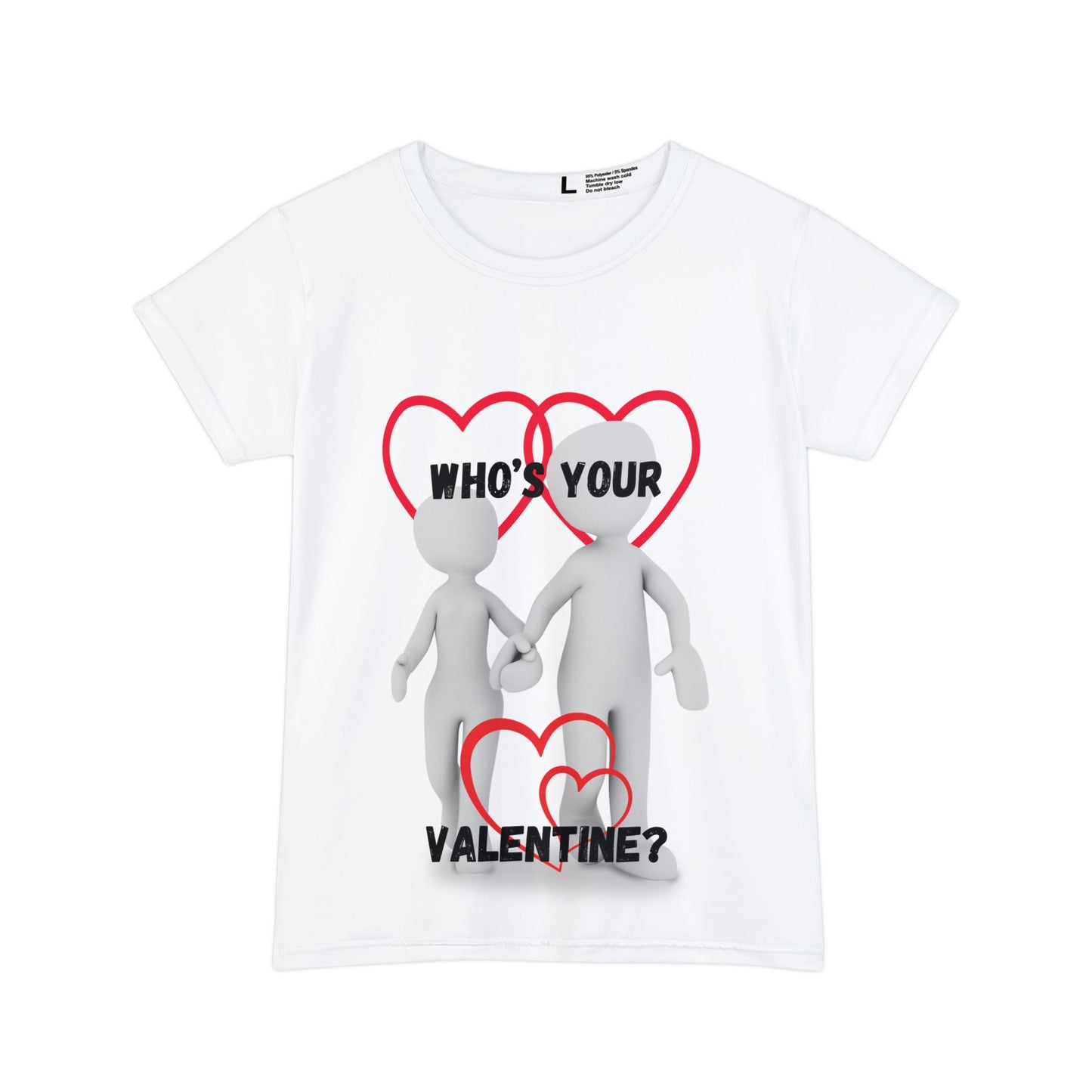 Cute Valentine's Day Women's Short Sleeve Shirt - 'Who's Your Valentine?' Design