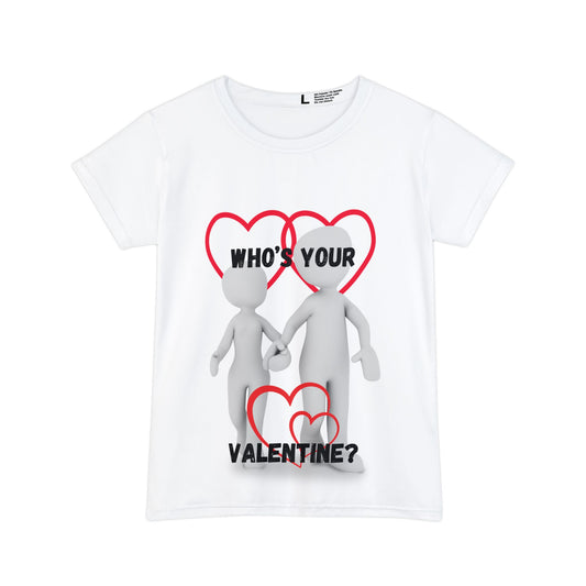 Cute Valentine's Day Women's Short Sleeve Shirt - 'Who's Your Valentine?' Design