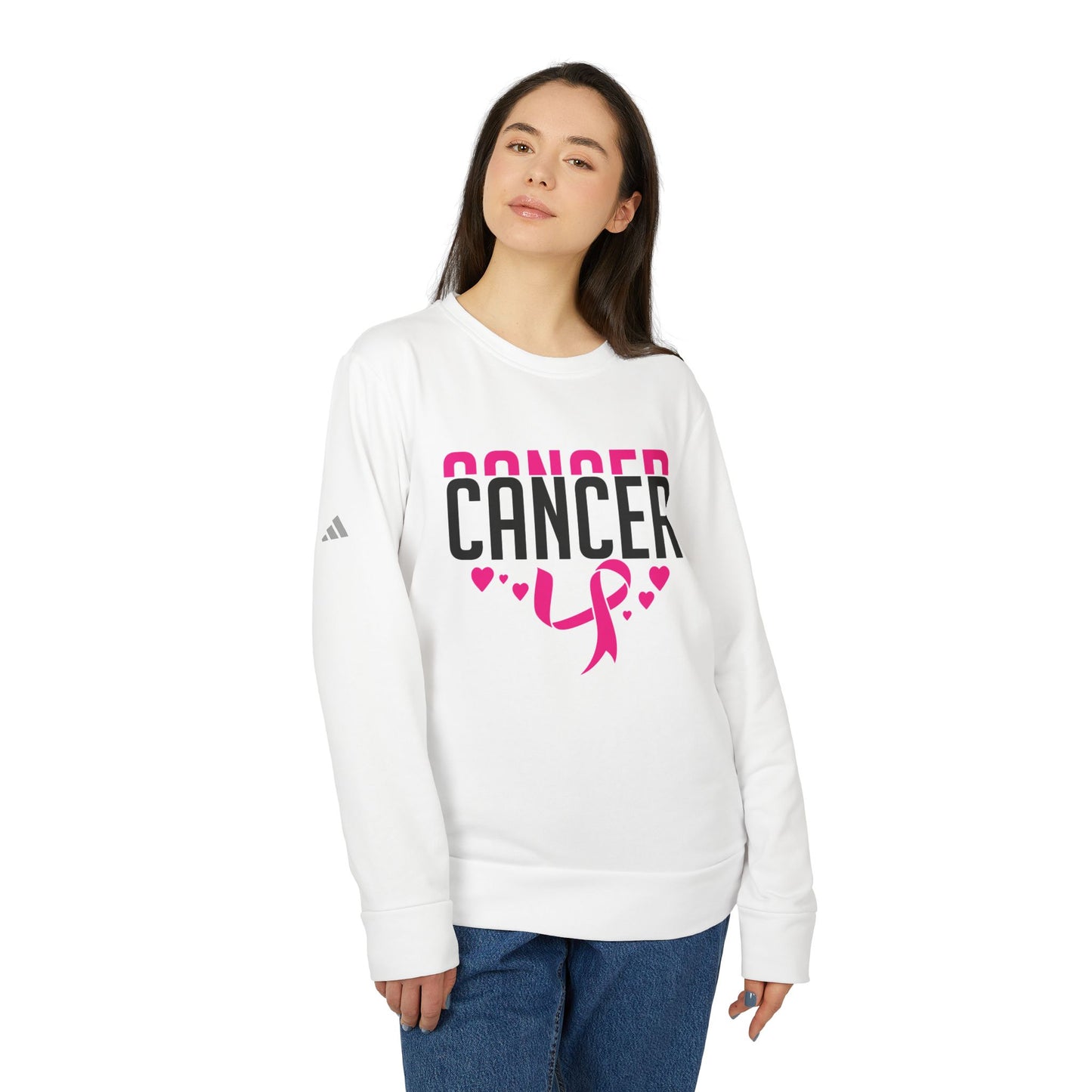 Adidas Unisex Fleece Crewneck Sweatshirt - Cancer Awareness Design