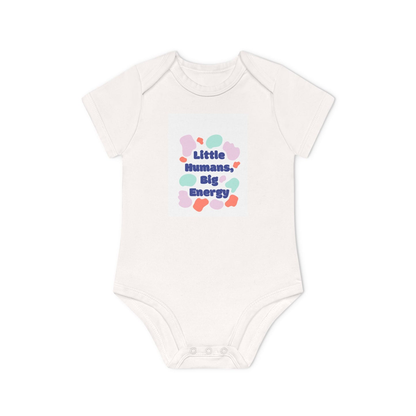 Funny Baby Bodysuit - "Little Humans, Big Energy" - Organic Cotton Short Sleeve