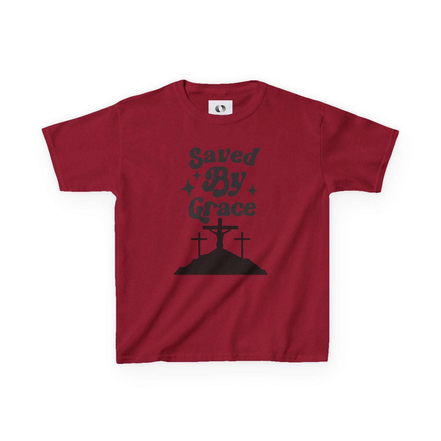 Kids Heavy Cotton™ Tee - 'Saved By Grace' Christian T-Shirt