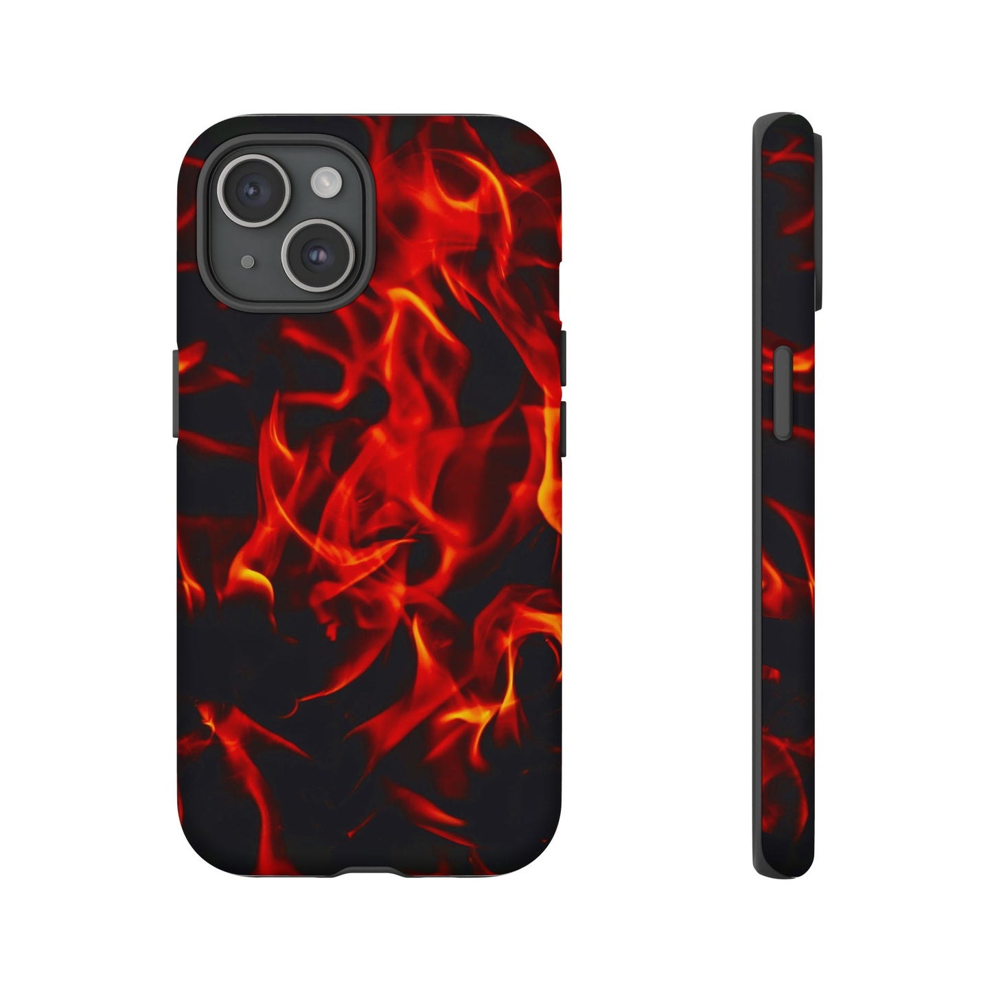 Fire Design Tough Phone Case - Bold Protection with Fiery Vibes