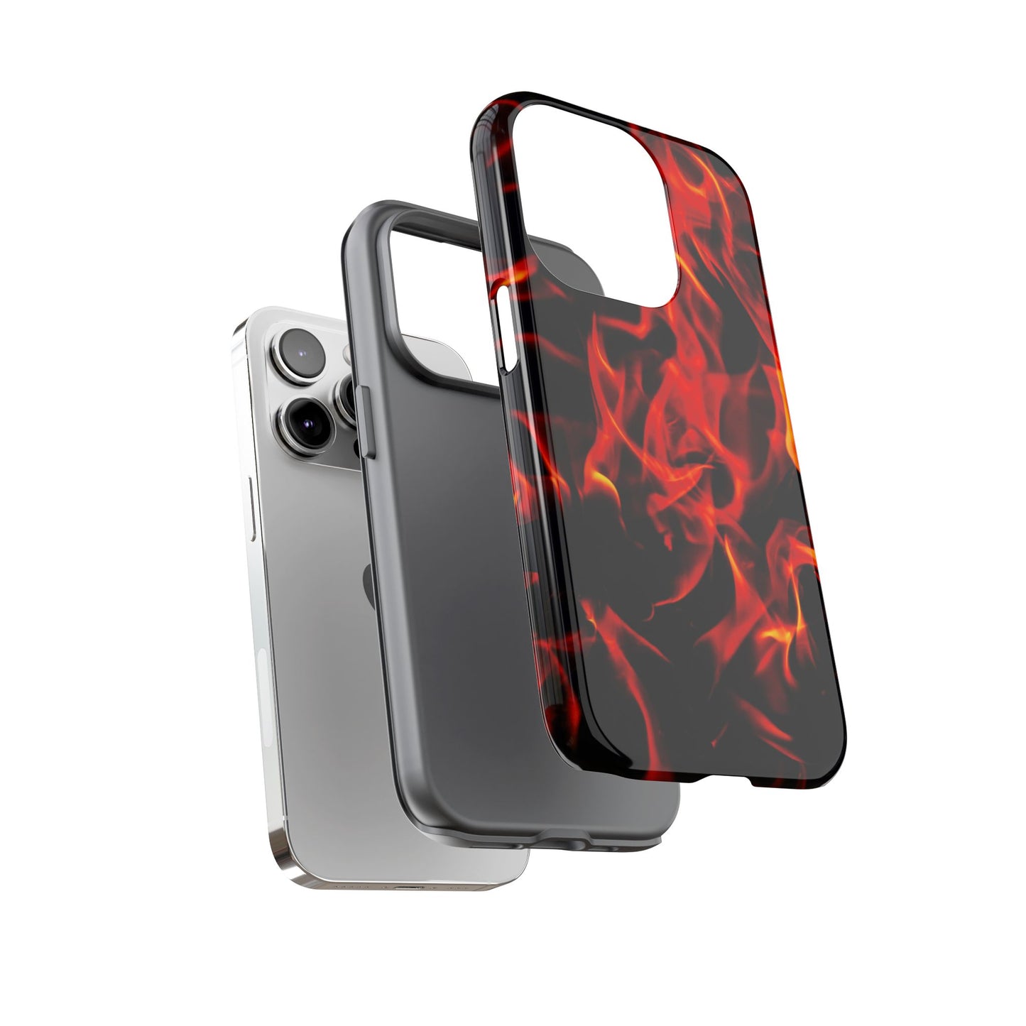 Fire Design Tough Phone Case - Bold Protection with Fiery Vibes