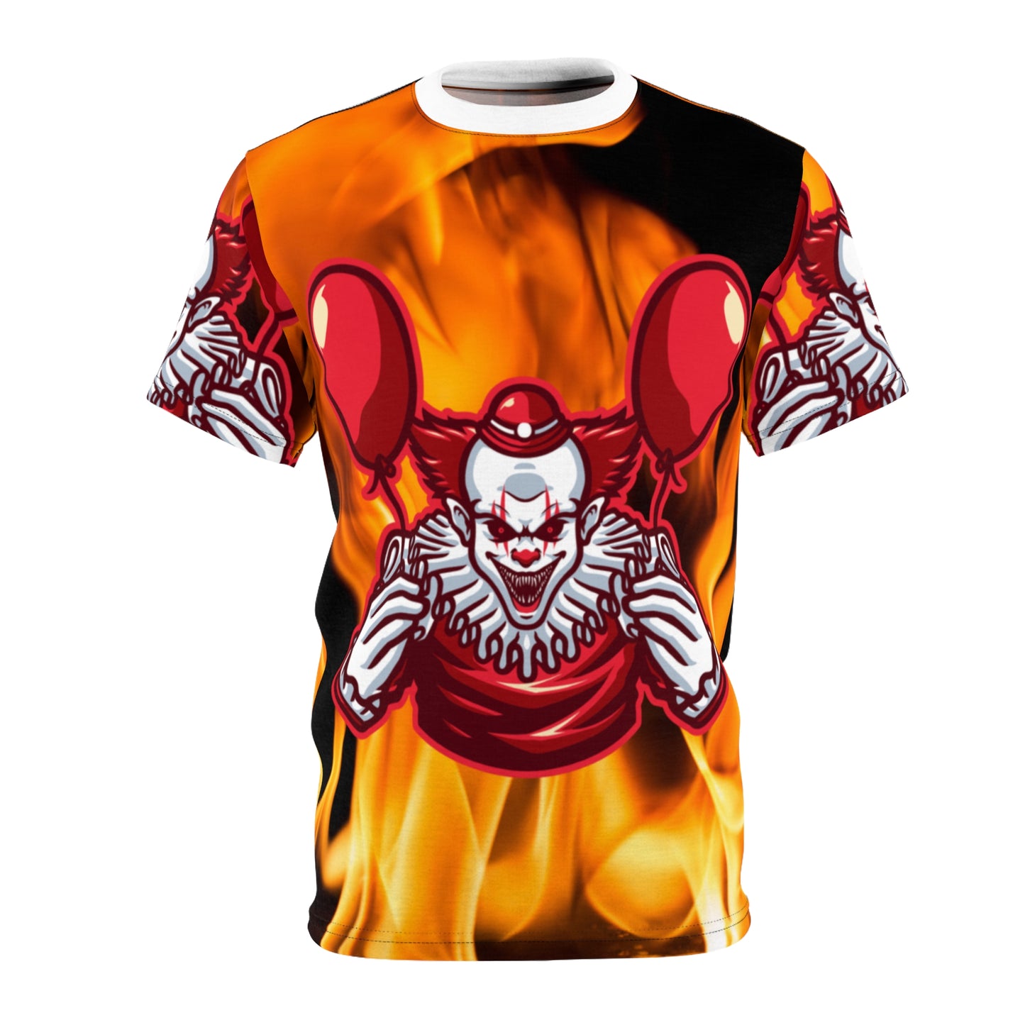 Inferno Clown Unisex Cut & Sew Tee - Bold Graphic T-Shirt for Horror Fans