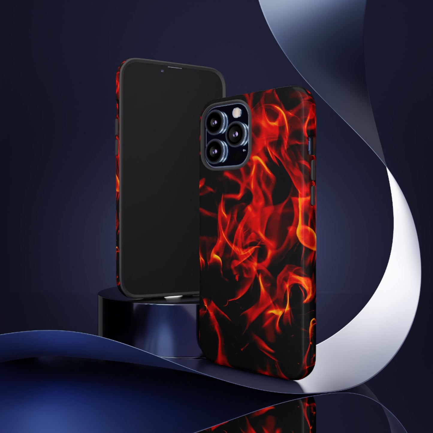 Fire Design Tough Phone Case - Bold Protection with Fiery Vibes