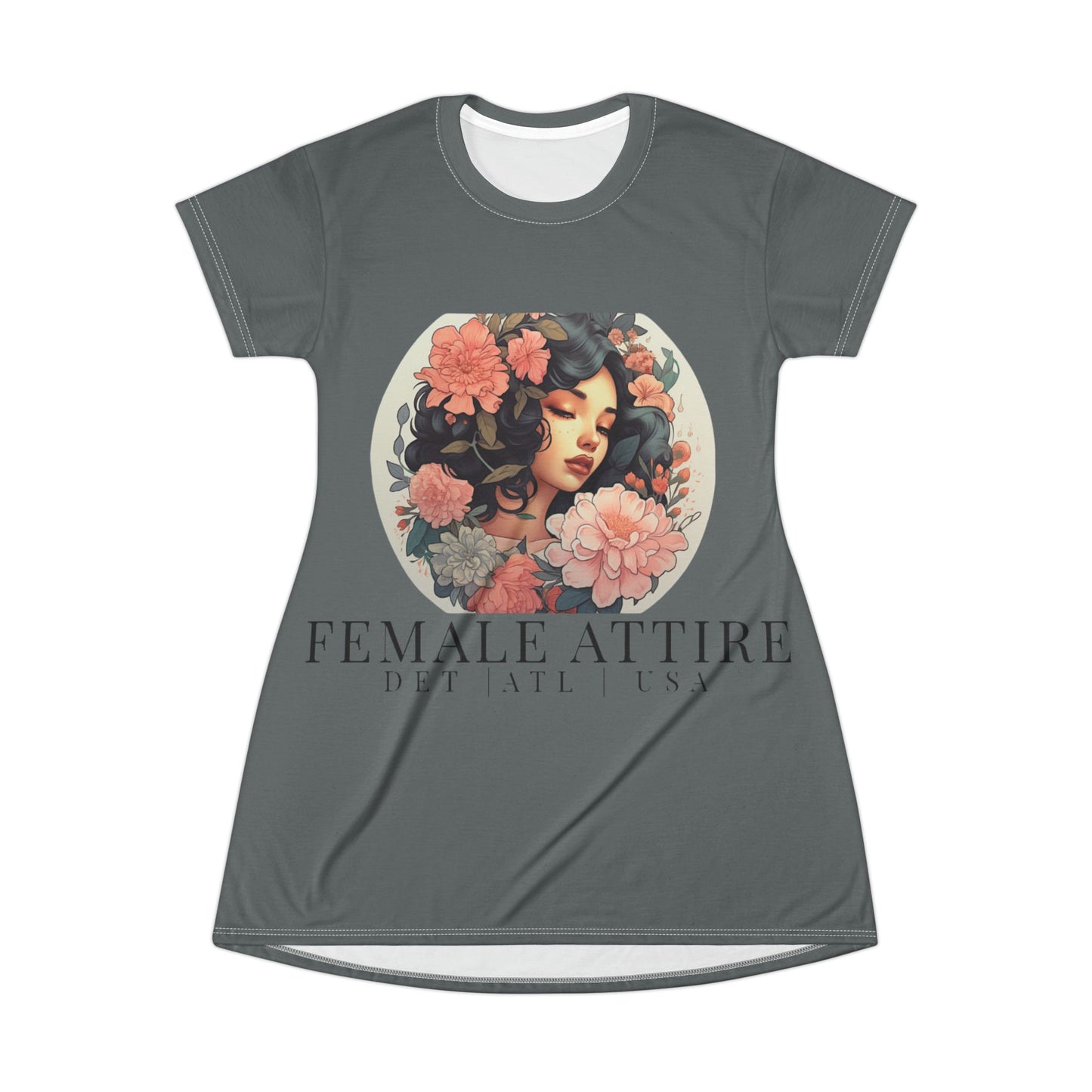 Floral Female Attire T-Shirt Dress – Stylish & Comfortable Casual Wear