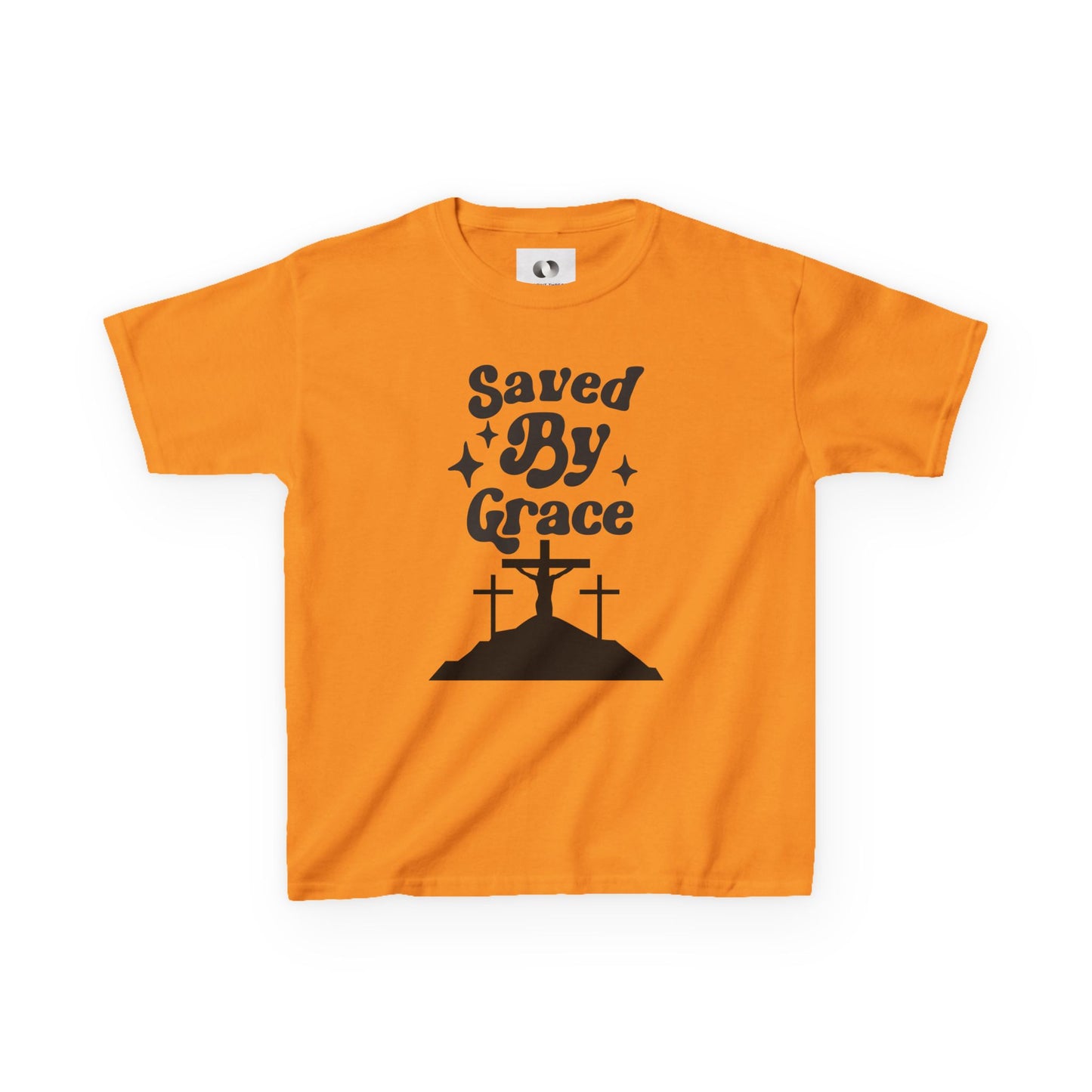 Kids Heavy Cotton™ Tee - 'Saved By Grace' Christian T-Shirt