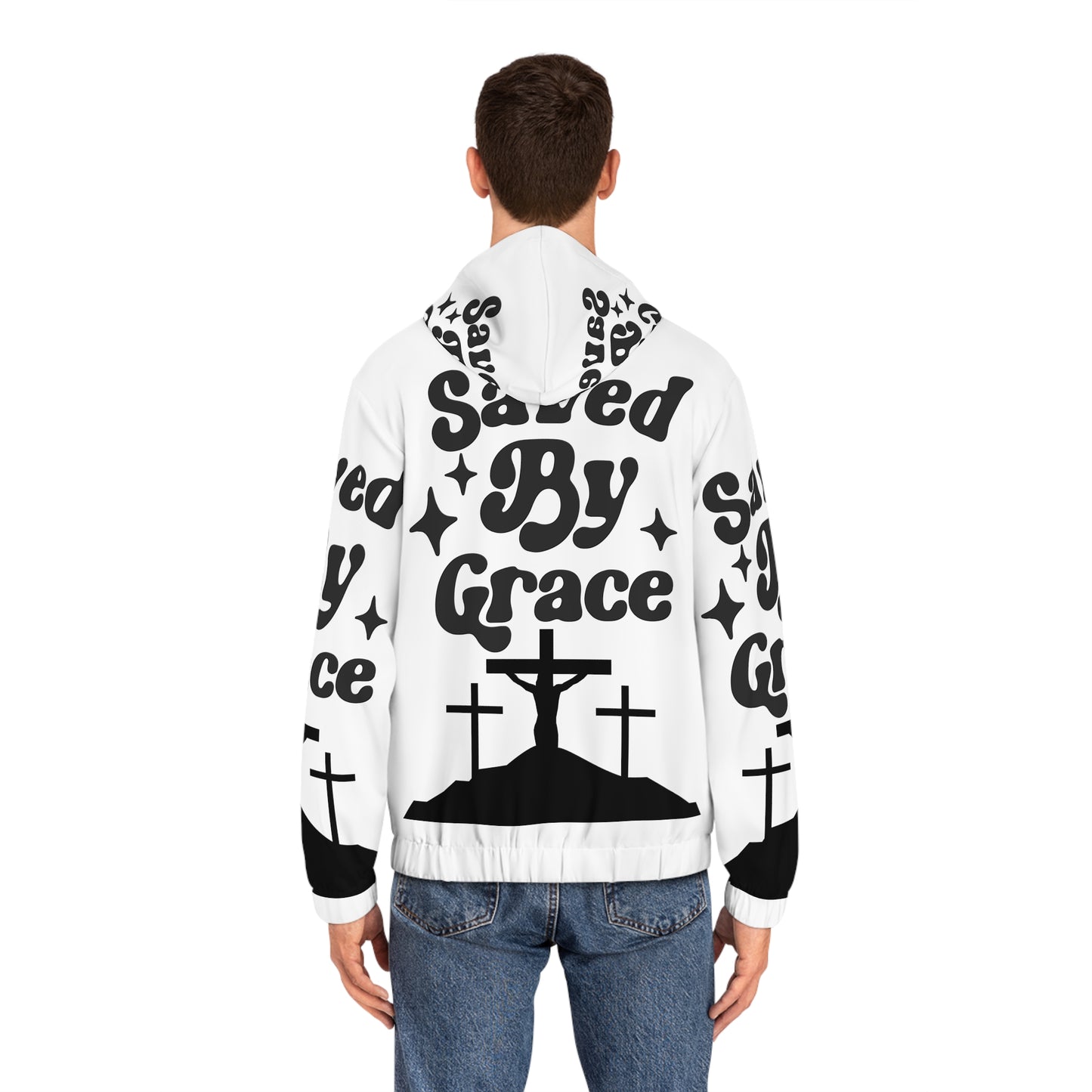 Saved By My Men's Full-Zip Hoodie (AOP)