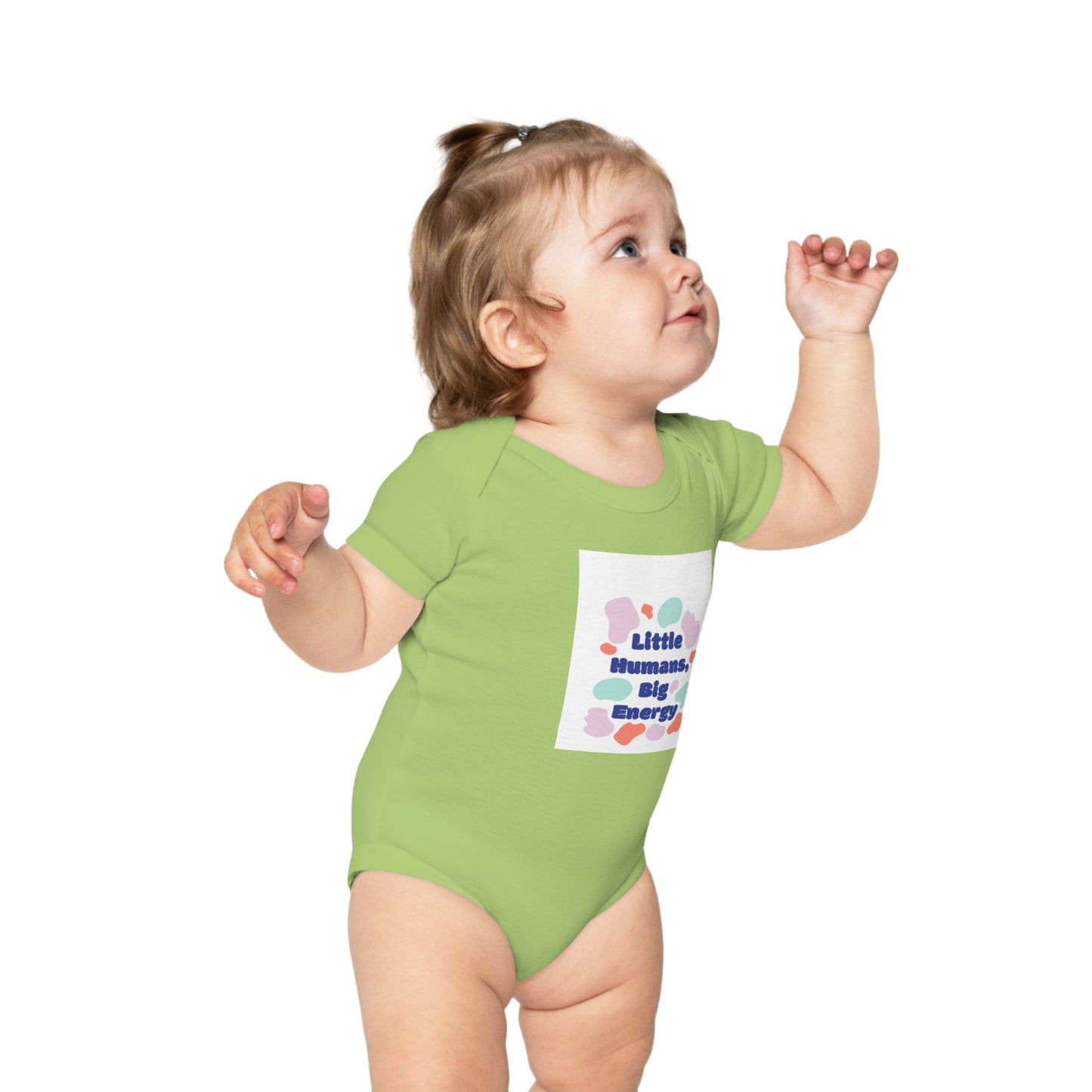 Cute Combed Cotton Baby Bodysuit - 'Little Humans, Big Energy' - Fun & Colorful Outfit for Infants