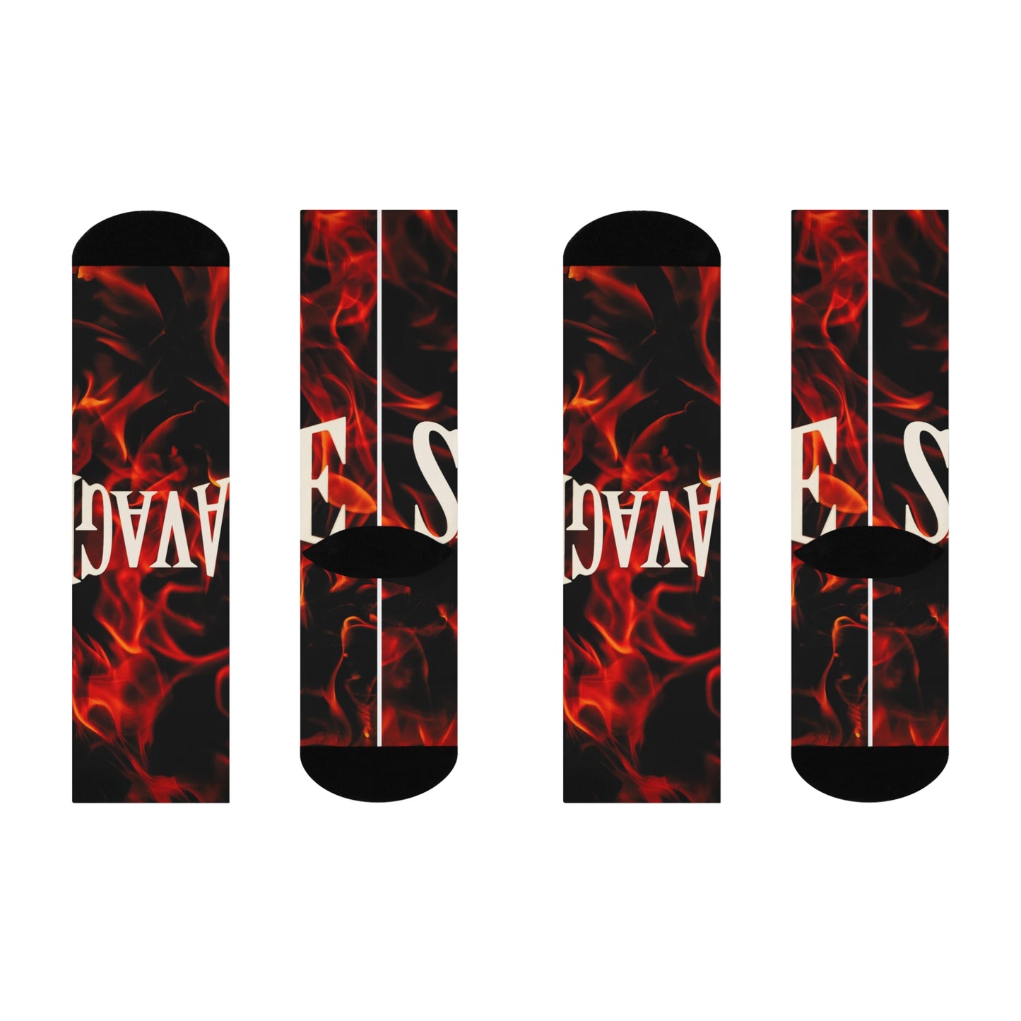 Savage Flame Cushioned Crew Socks - Bold & Comfortable for Everyday Wear