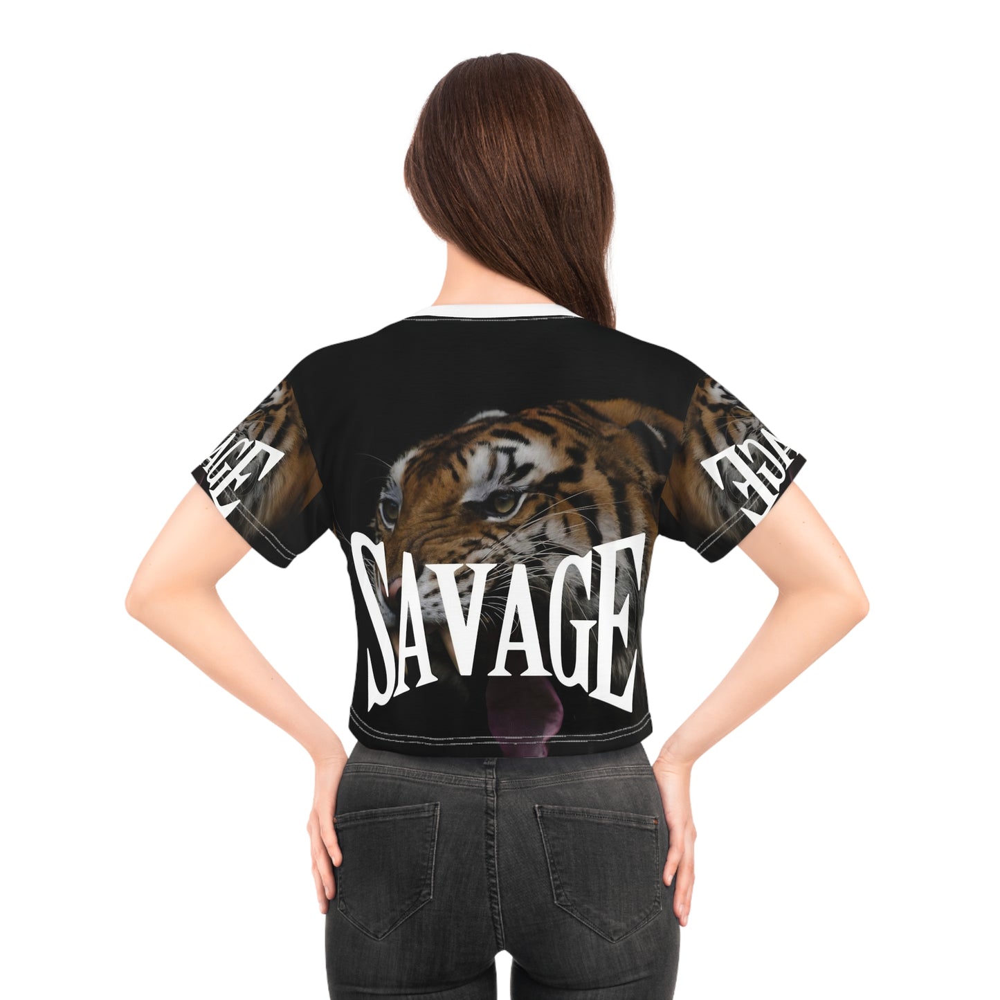 Savage Tiger Crop Tee - Edgy Streetwear for Bold Fashion Lovers