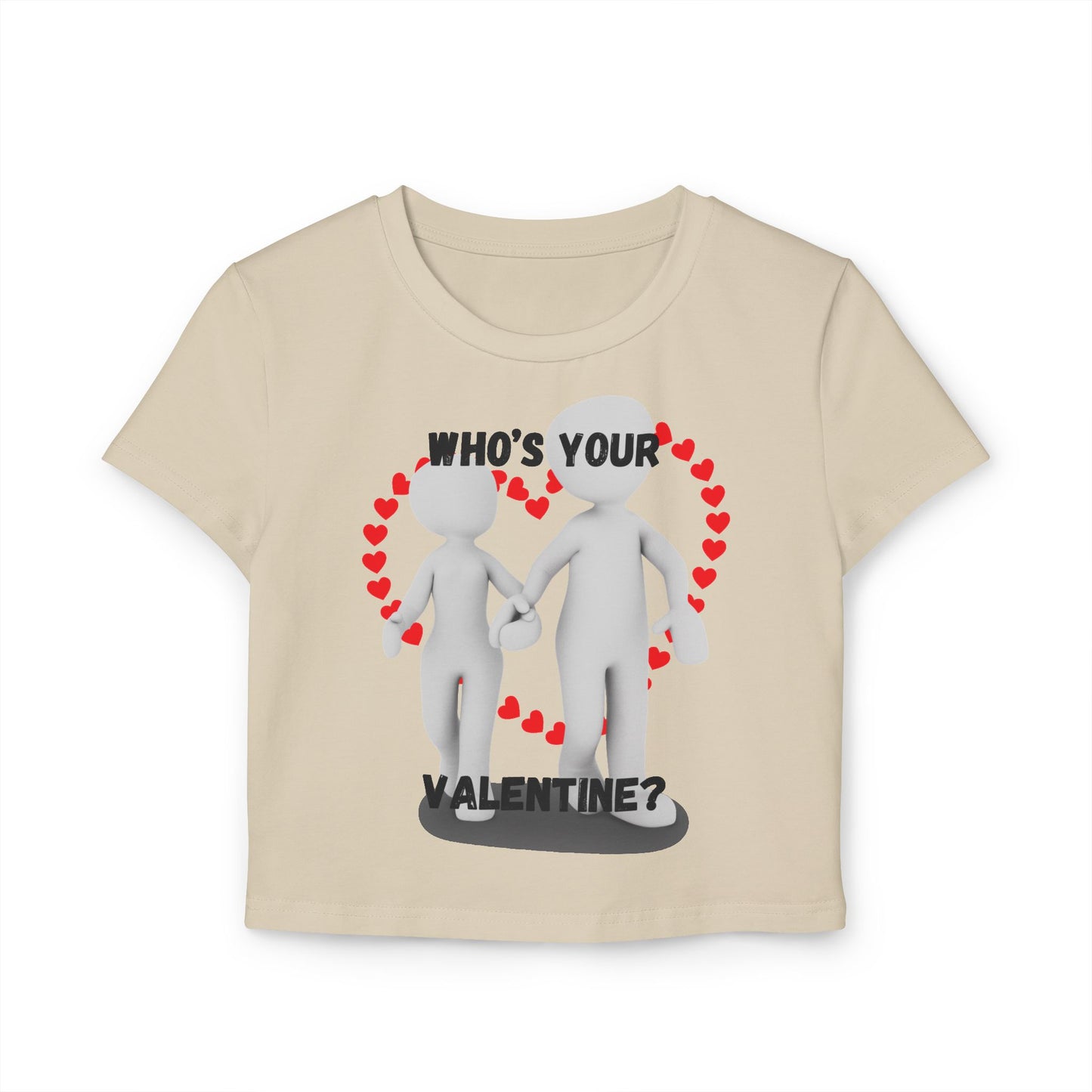 Valentine's Day Women's Baby Tee - 'Who's Your Valentine?' Cute Graphic Top