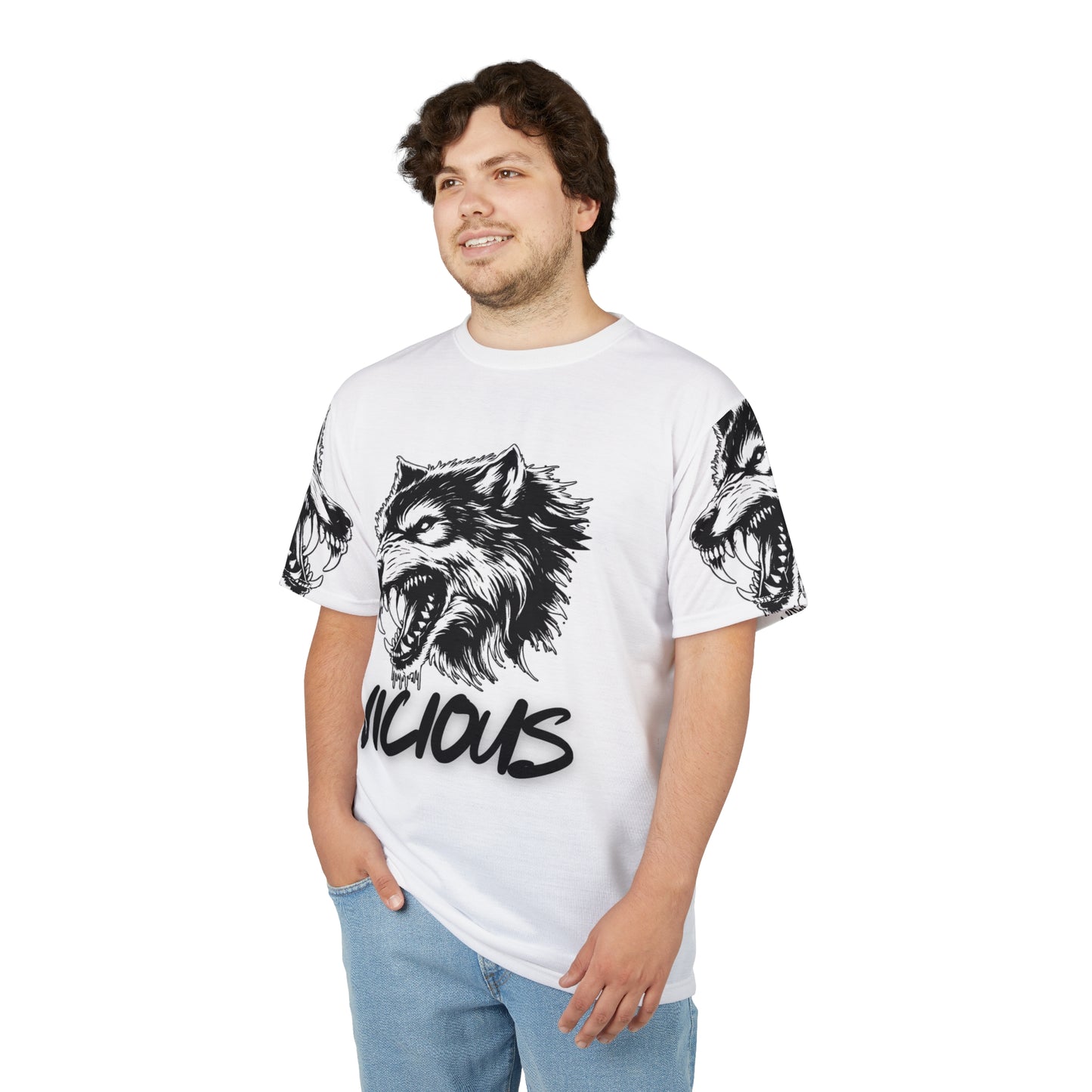 Vicious Wolf Unisex Tee - Edgy Graphic T-Shirt for Bold Style