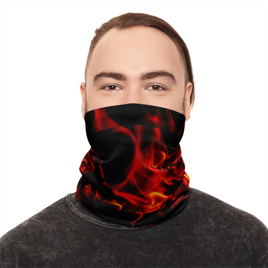 Fiery Red Winter Neck Gaiter with Drawstring - Warm and Stylish Outdoor Accessory