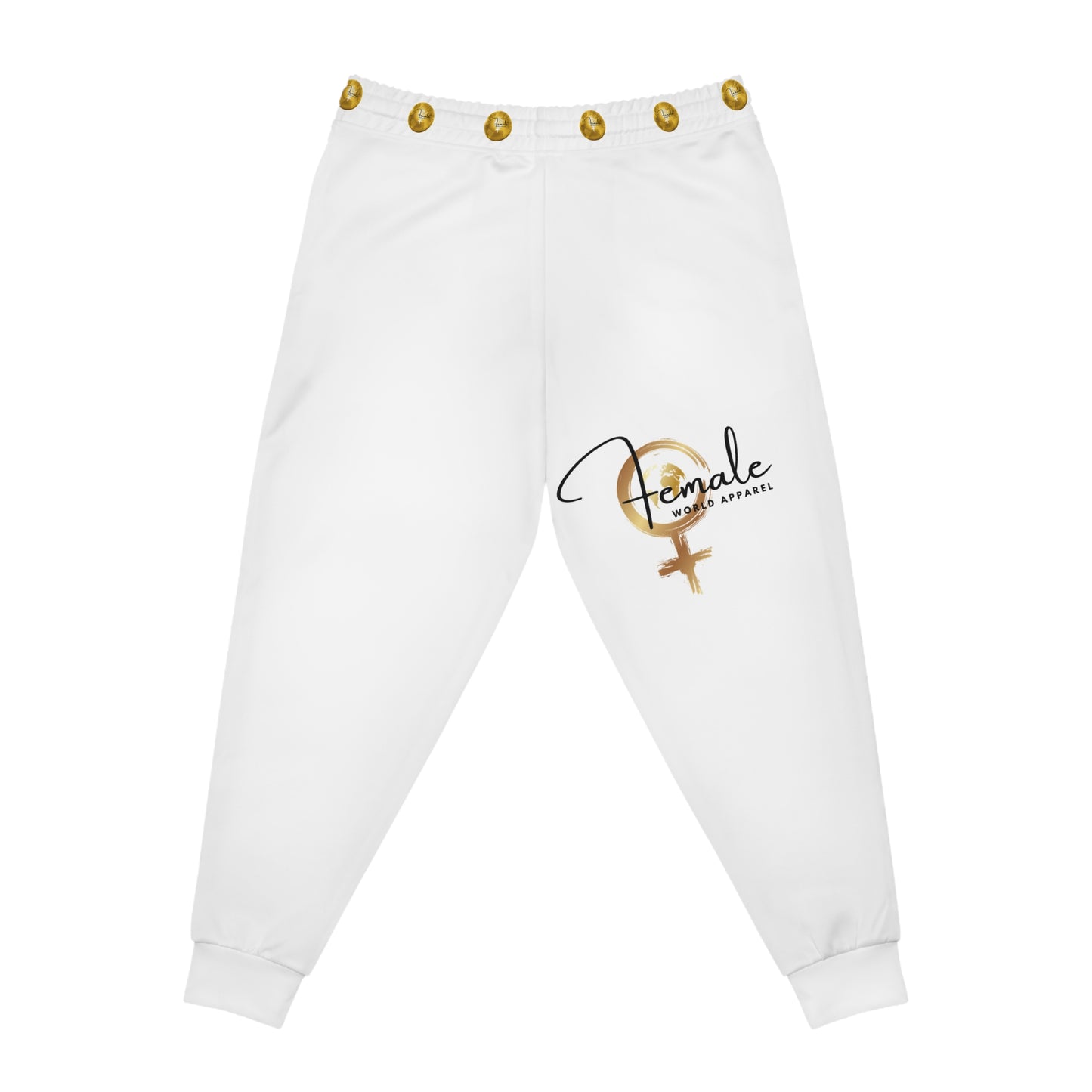 Female Empowerment Athletic Joggers - Stylish White Sweatpants for Active Women