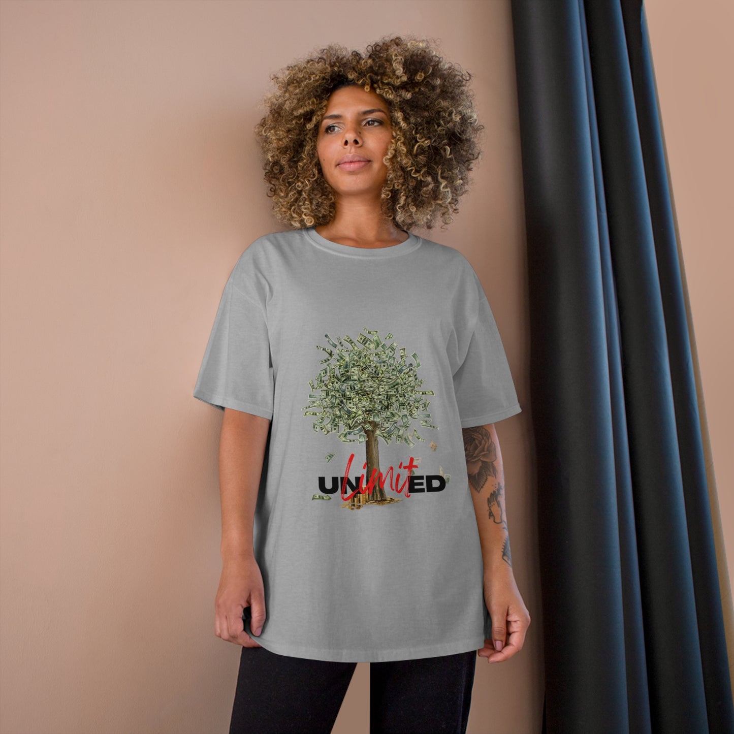 Champion T-Shirt - Unlimited Growth Tree Graphic