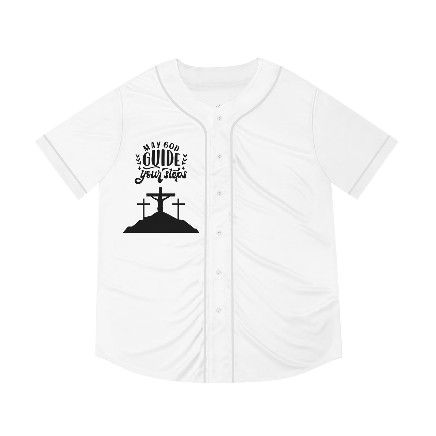 Men's Baseball Jersey - 'May God Guide Your Steps' Inspirational Design