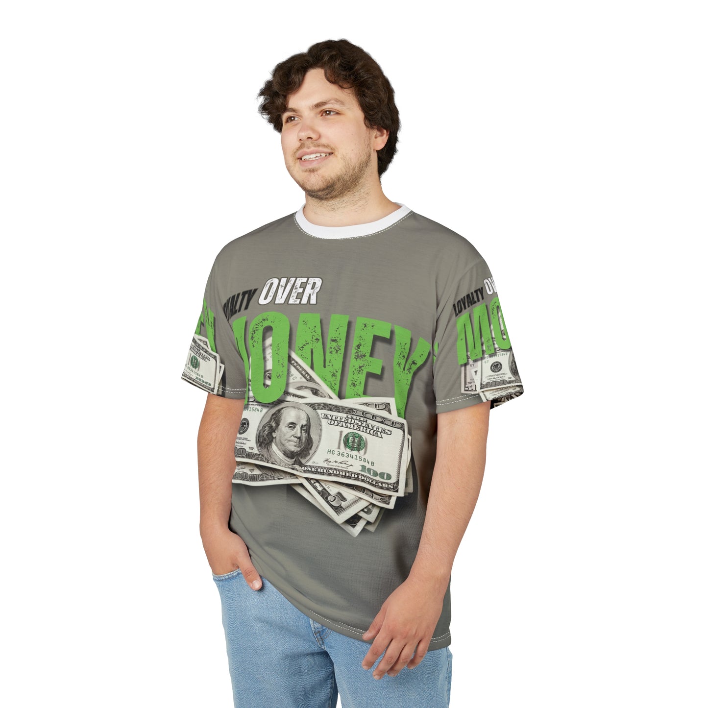 Loyalty Over Money Unisex Cut & Sew Tee - Stylish and Bold Graphic Tee for Financial Freedom Enthusiasts