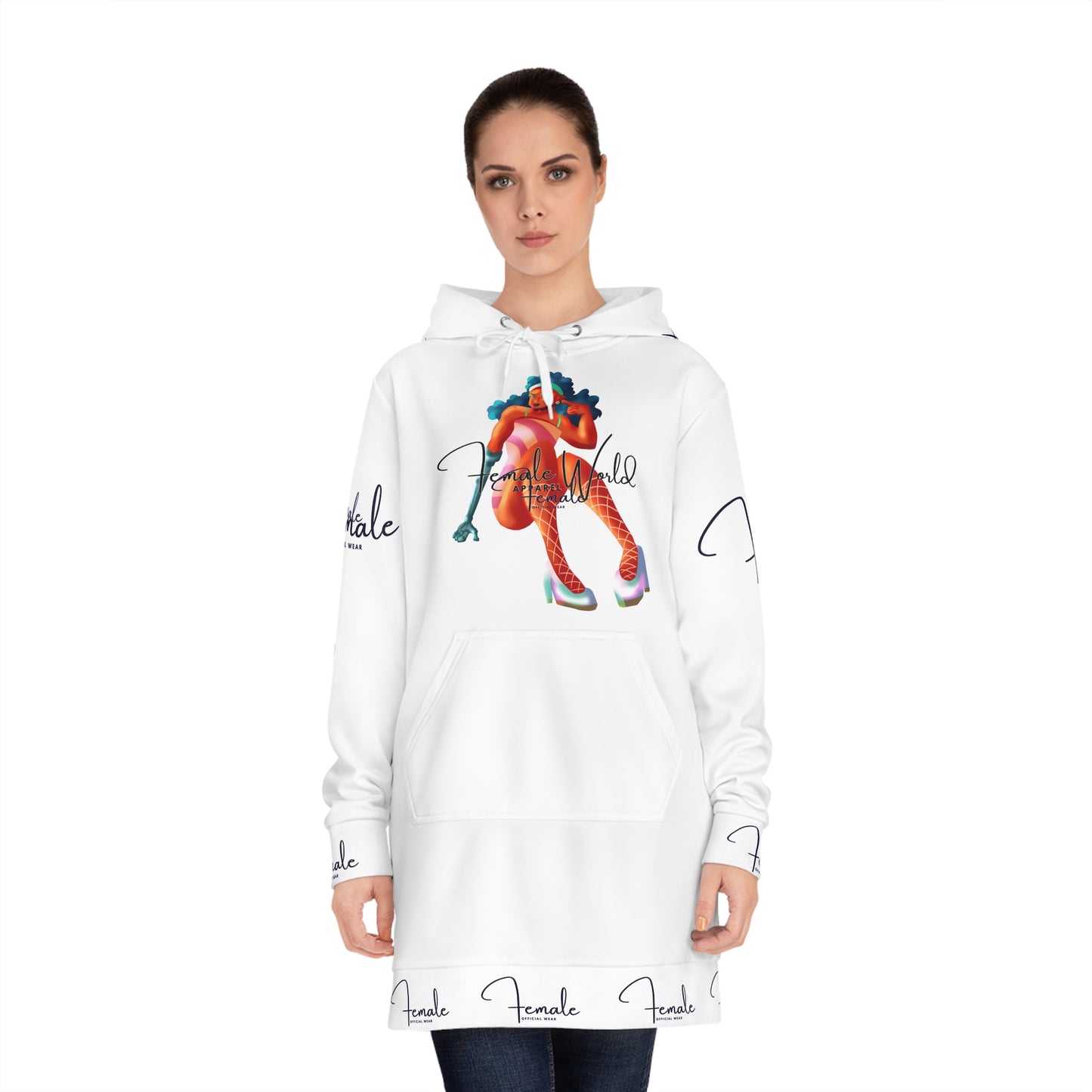 Empowering Women's Hoodie Dress - Bold Female Graphic Design