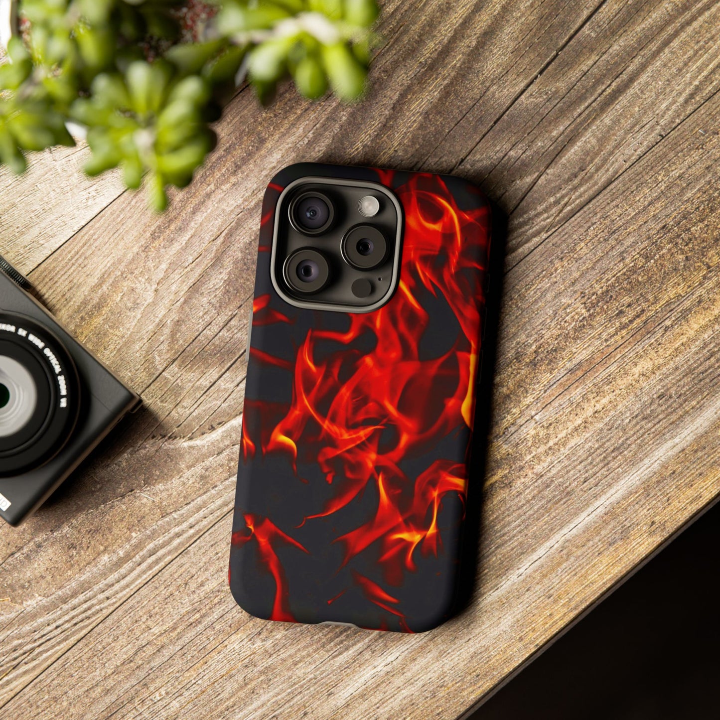 Fire Design Tough Phone Case - Bold Protection with Fiery Vibes