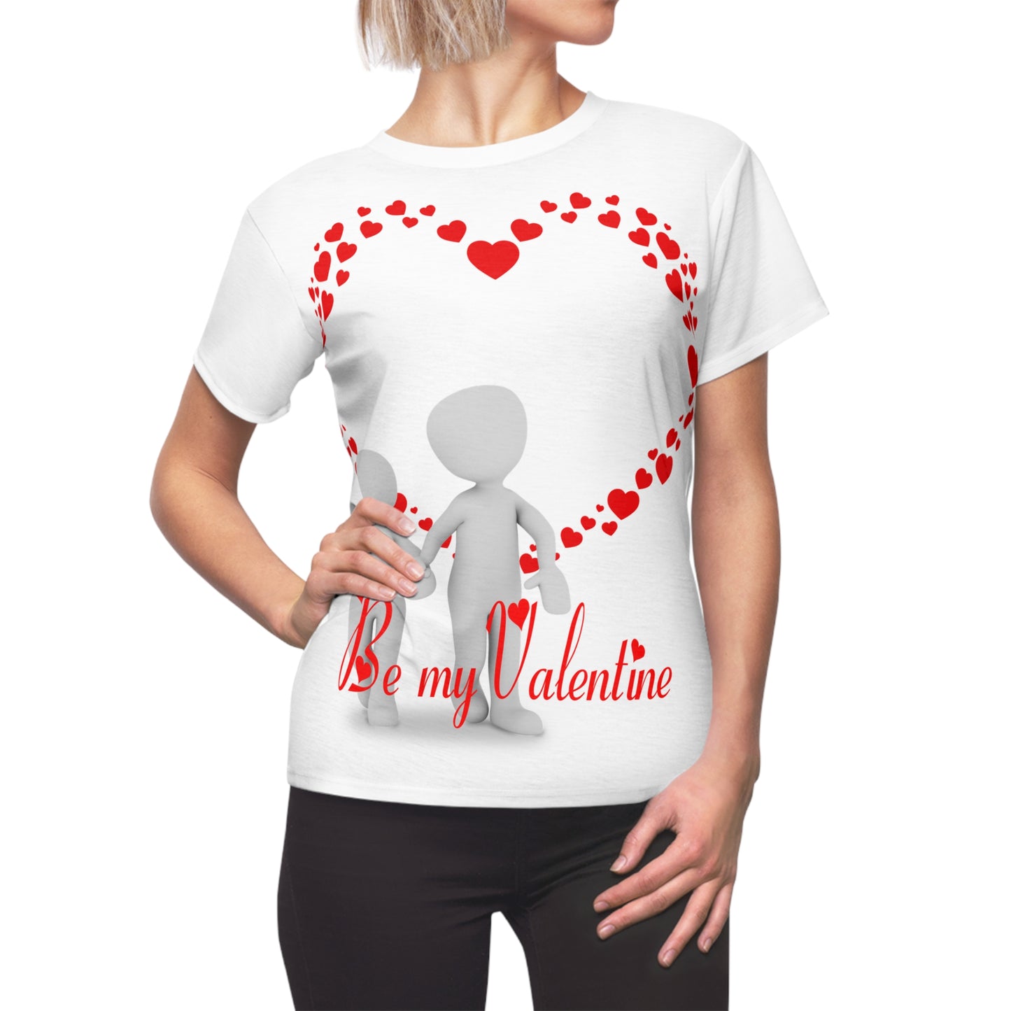 Valentine's Day Women&#039;s Cut &amp; Sew Tee - "Be My Valentine" Heart Design