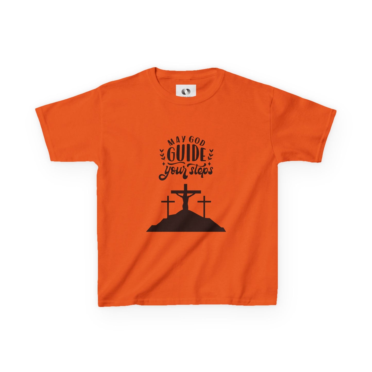 Kids Heavy Cotton™ Tee - "May God Guide Your Steps" Inspirational Shirt