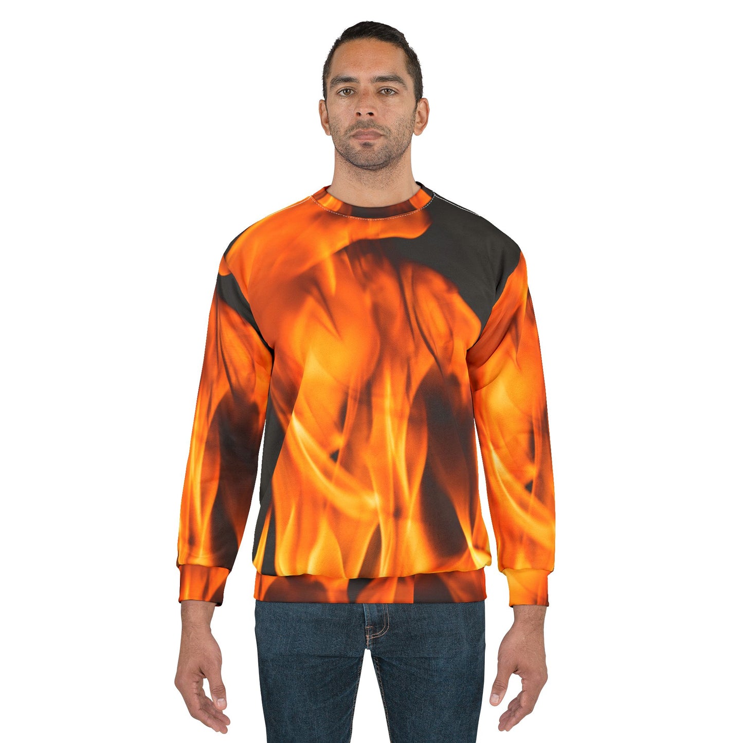 Flame Design Unisex Sweatshirt - Bold Style for Warm Comfort