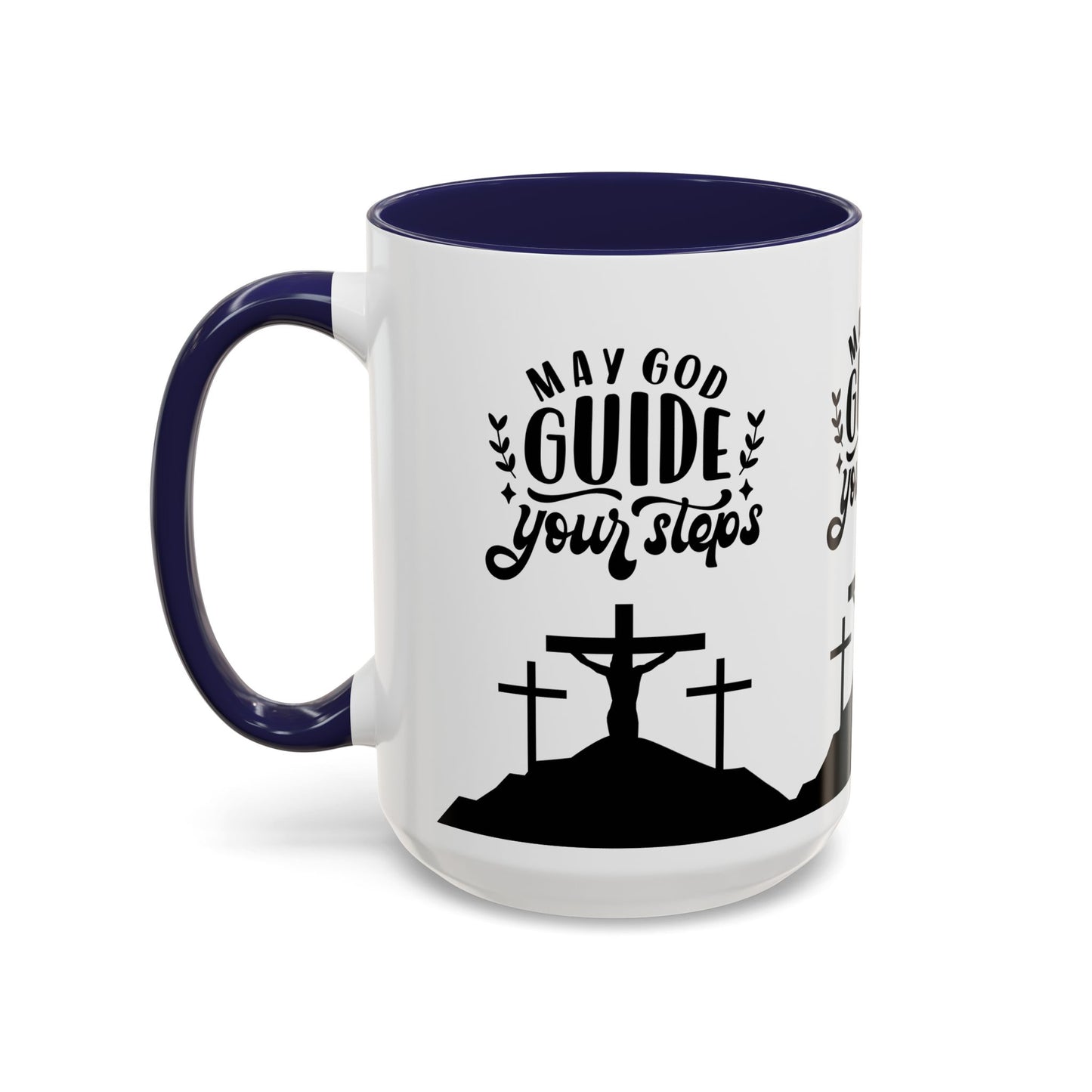 Inspirational Accent Coffee Mug - "May God Guide Your Steps" - Perfect for Faith & Hope