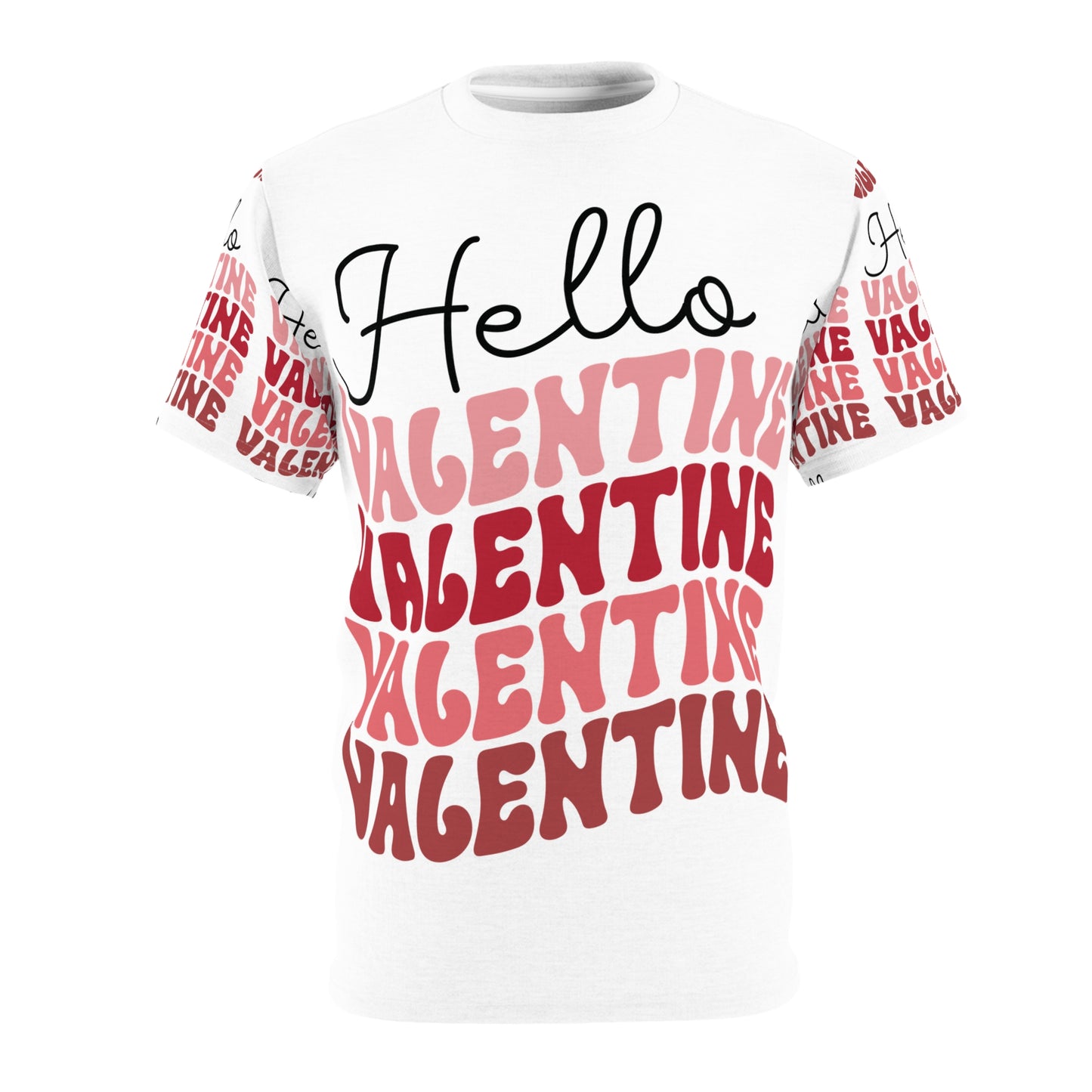 Hello Valentine Unisex Cut & Sew Tee - Romantic Graphic Tee for Valentine's Day